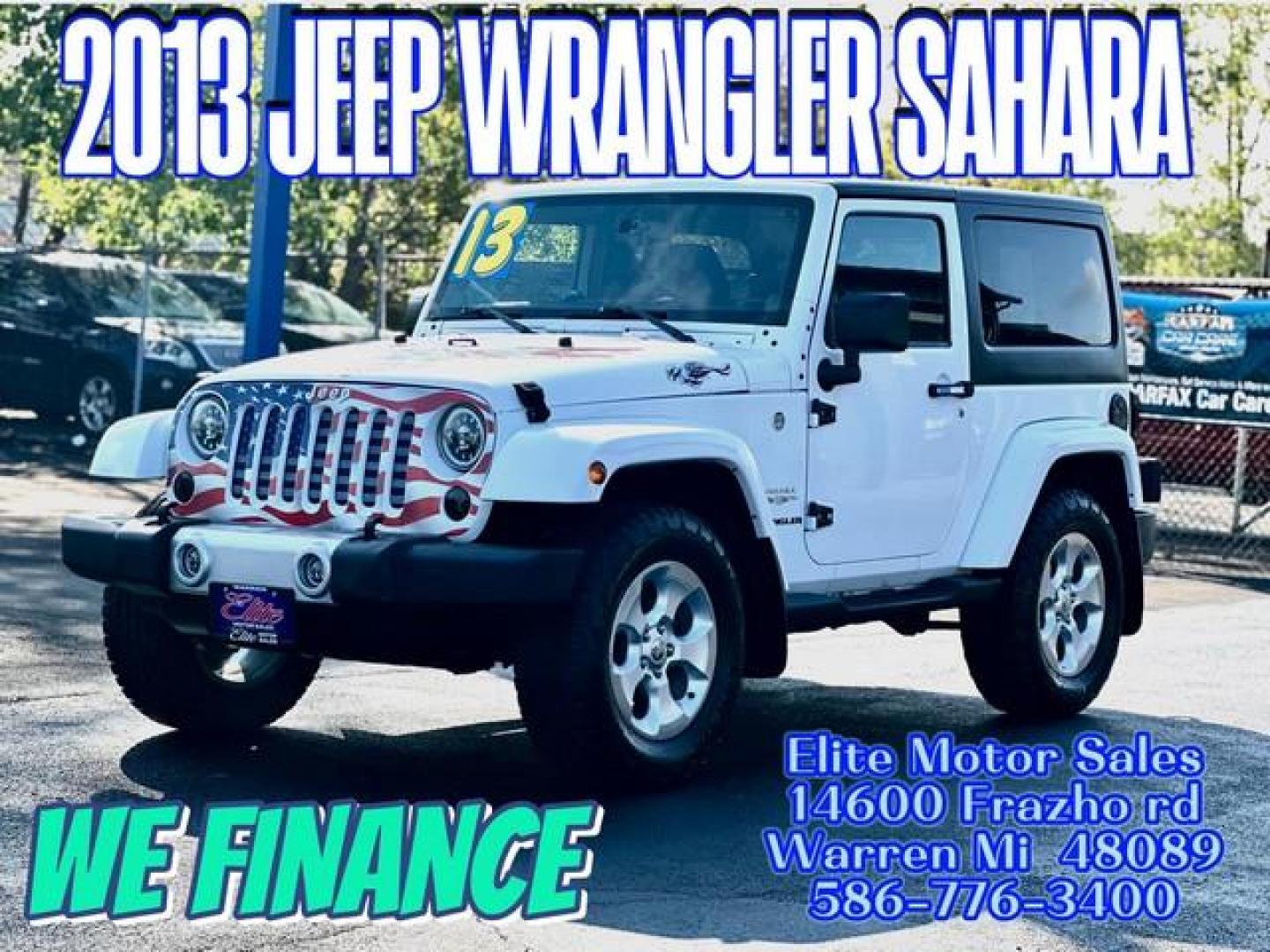 2013 WHITE JEEP WRANGLER (1C4AJWBG7DL) with an V6,3.6L(220 CID),DOHC engine, AUTOMATIC transmission, located at 14600 Frazho Road, Warren, MI, 48089, (586) 776-3400, 42.485996, -82.974220 - Photo#0