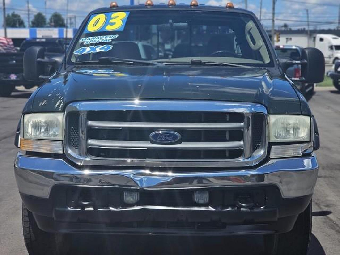 2003 GREEN FORD F-250 SUPER DUTY (1FTNW21L23E) with an V8,5.4L(330 CID),SOHC engine, AUTOMATIC transmission, located at 14600 Frazho Road, Warren, MI, 48089, (586) 776-3400, 42.485996, -82.974220 - Photo#1