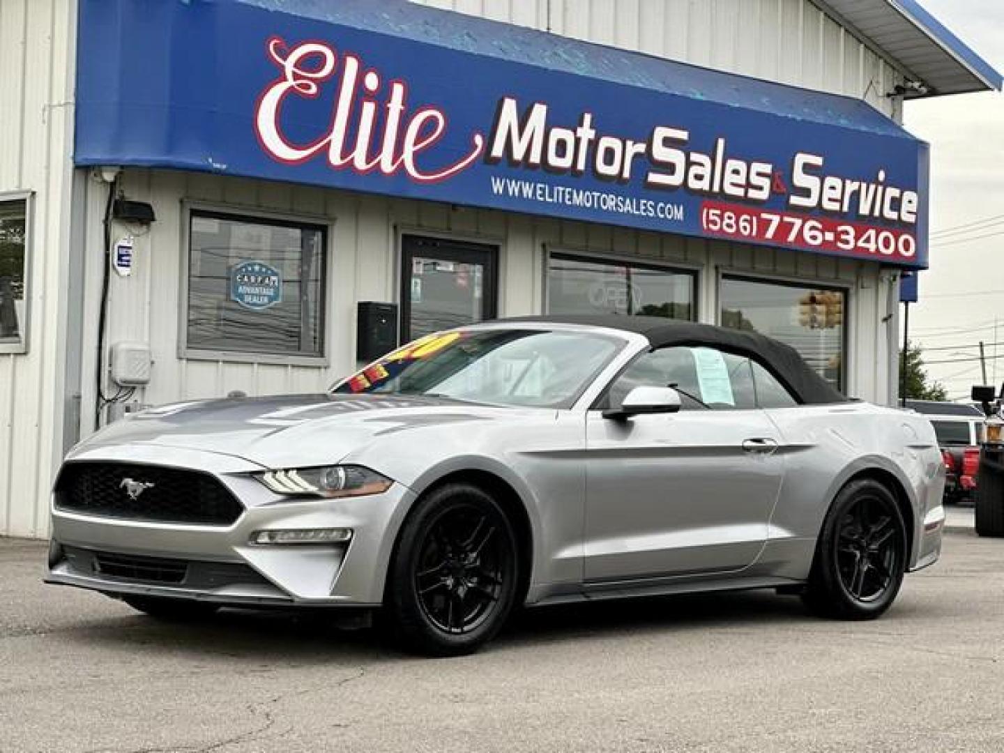 2020 ICONIC SILVER /Black FORD MUSTANG EcoBoost Premium Convertible (1FATP8UH2L5) with an L4,2.3L(140 CID), engine, AUTOMATIC transmission, located at 14600 Frazho Road, Warren, MI, 48089, (586) 776-3400, 42.485996, -82.974220 - Photo#0