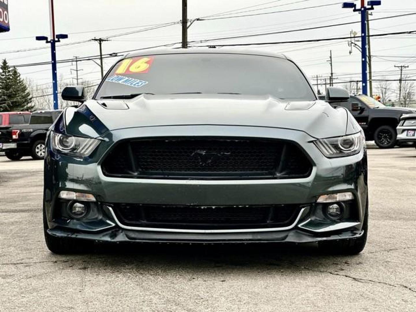 2016 GUARD METTALIC FORD MUSTANG (1FA6P8CF1G5) with an V8,5.0L(302 CID),DOHC engine, AUTOMATIC transmission, located at 14600 Frazho Road, Warren, MI, 48089, (586) 776-3400, 42.485996, -82.974220 - Photo#1