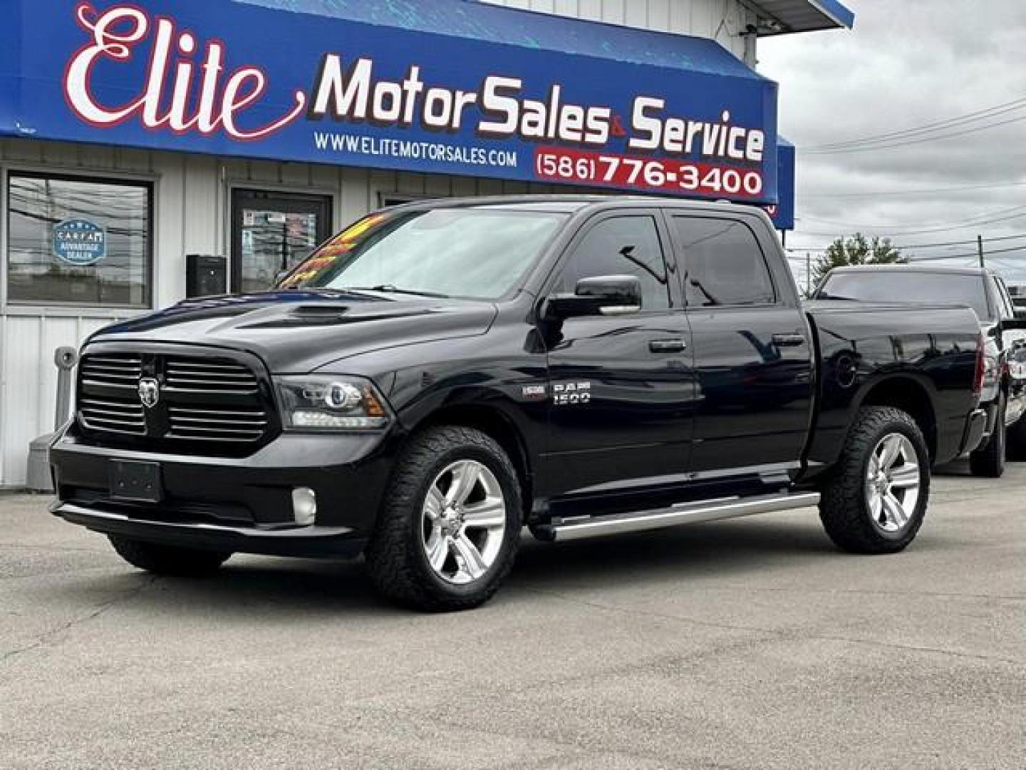 2016 BLACK RAM 1500 (1C6RR7MT3GS) with an V8,5.7L(345 CID),OHV engine, AUTOMATIC transmission, located at 14600 Frazho Road, Warren, MI, 48089, (586) 776-3400, 42.485996, -82.974220 - Photo#0