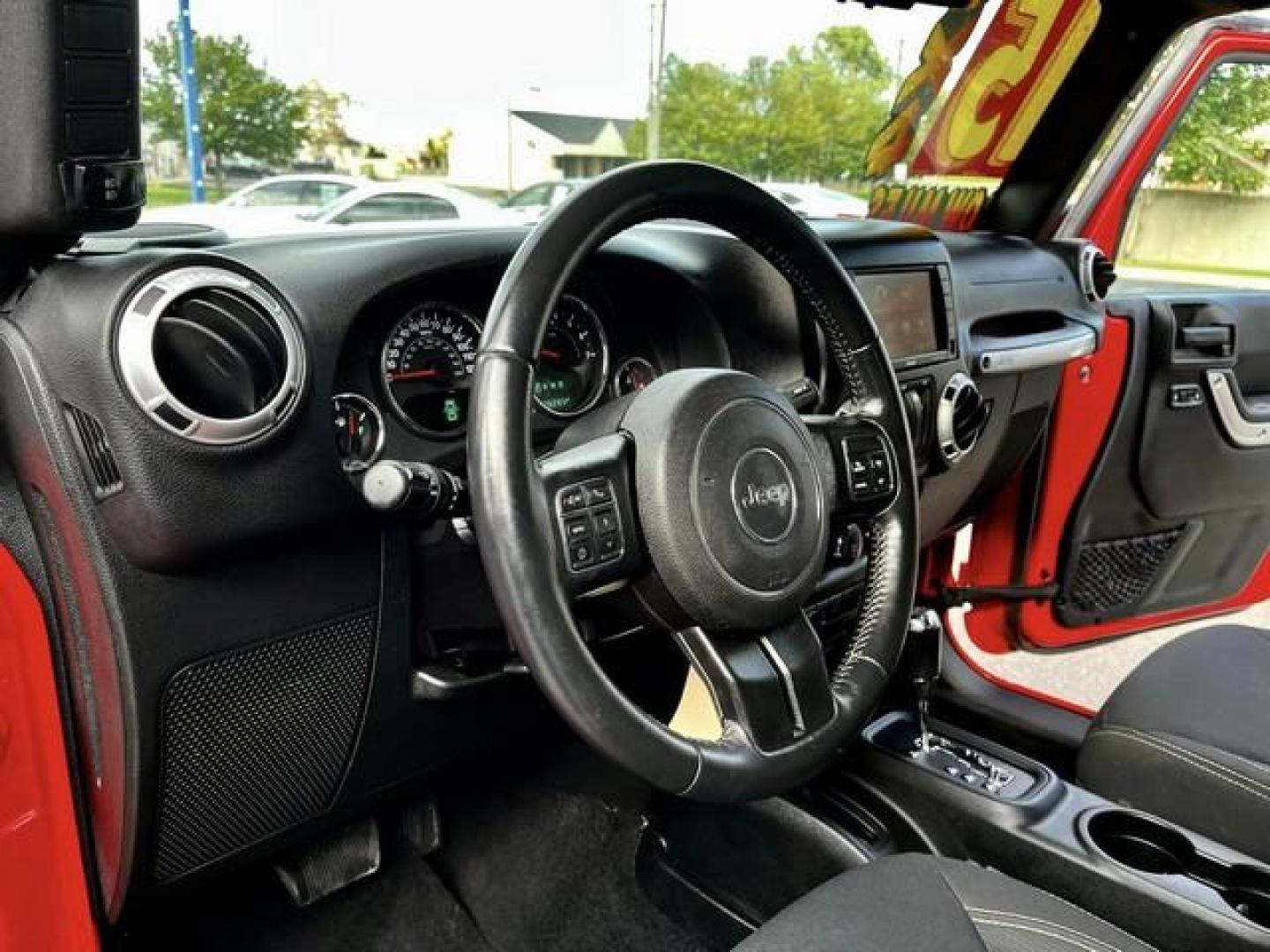 2015 FIRECRACKER RED JEEP WRANGLER (1C4AJWBG5FL) with an V6,3.6L(220 CID),DOHC engine, AUTOMATIC transmission, located at 14600 Frazho Road, Warren, MI, 48089, (586) 776-3400, 42.485996, -82.974220 - Photo#13