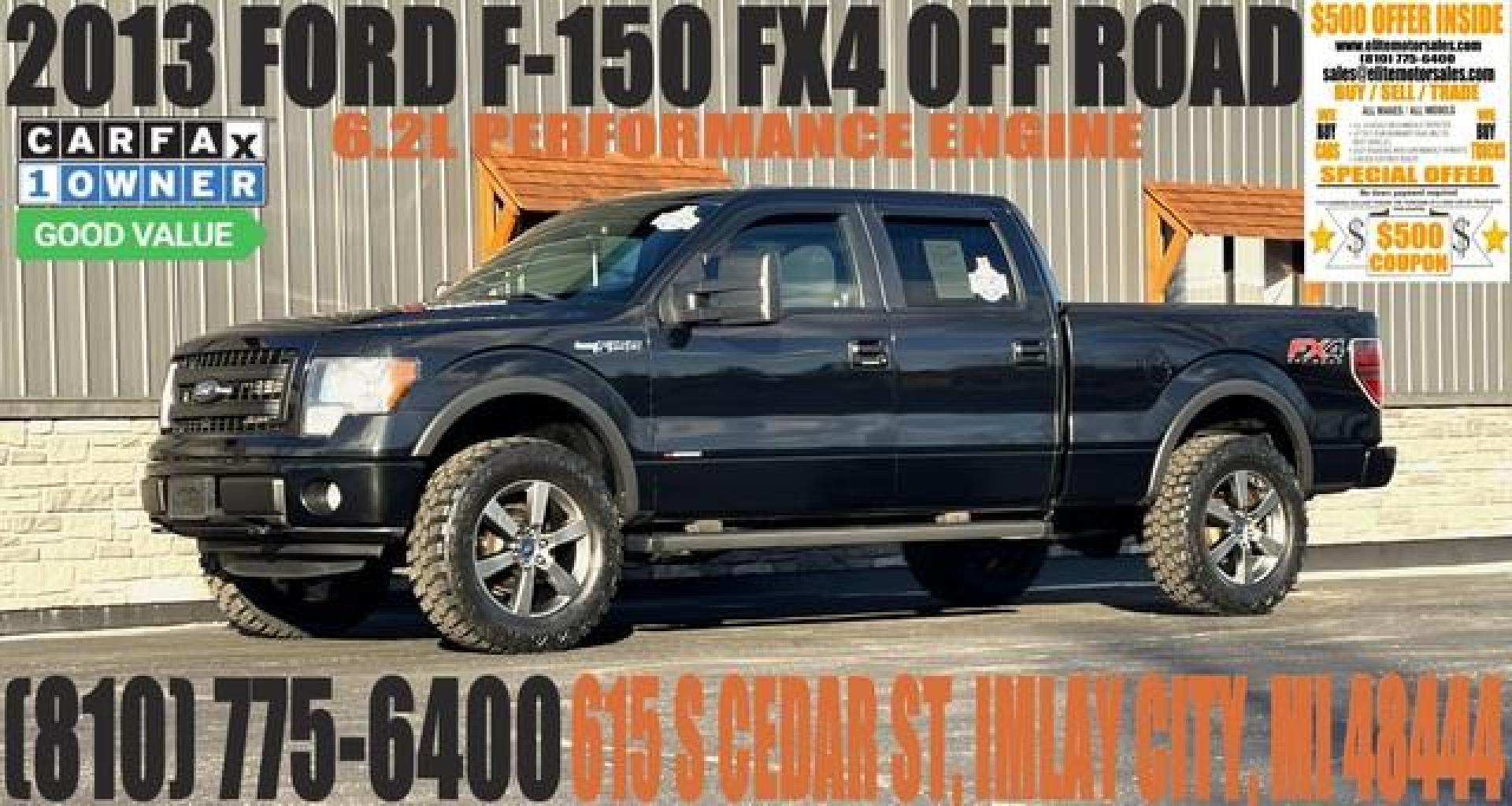 2013 BLACK FORD F-150 (1FTFW1E63DF) with an V8,6.2L(379 CID),SOHC engine, AUTOMATIC transmission, located at 14600 Frazho Road, Warren, MI, 48089, (586) 776-3400, 42.485996, -82.974220 - Photo#0