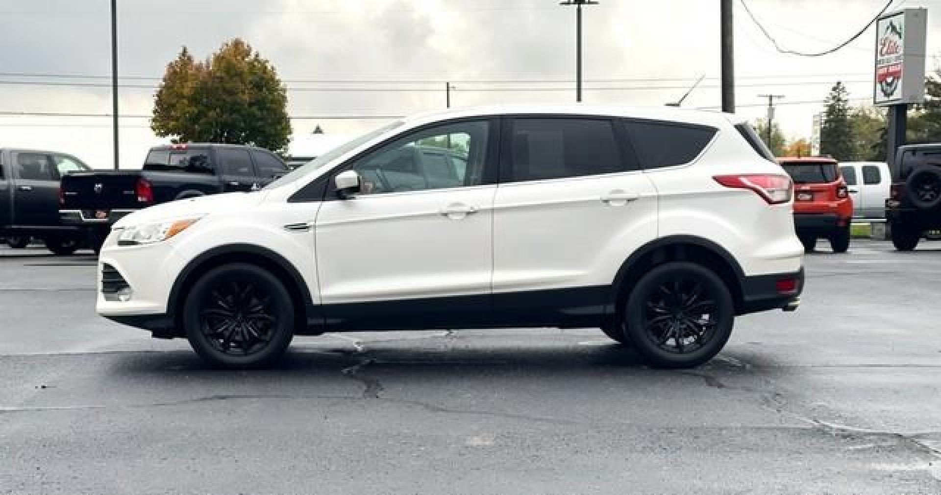 2014 WHITE FORD ESCAPE (1FMCU0GXXEU) with an L4,1.6L(97 CID),DOHC engine, AUTOMATIC transmission, located at 14600 Frazho Road, Warren, MI, 48089, (586) 776-3400, 42.485996, -82.974220 - Photo#1