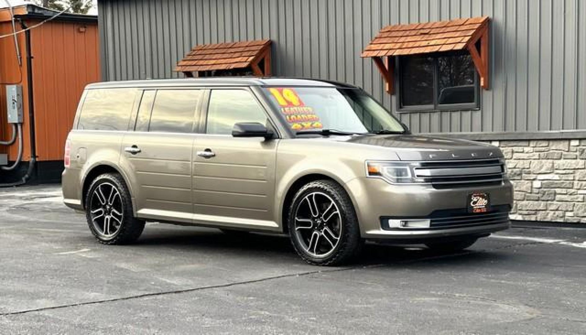 2014 GREY FORD FLEX (2FMHK6D84EB) with an V6,3.5L(213 CID),DOHC engine, AUTOMATIC transmission, located at 14600 Frazho Road, Warren, MI, 48089, (586) 776-3400, 42.485996, -82.974220 - Photo#0