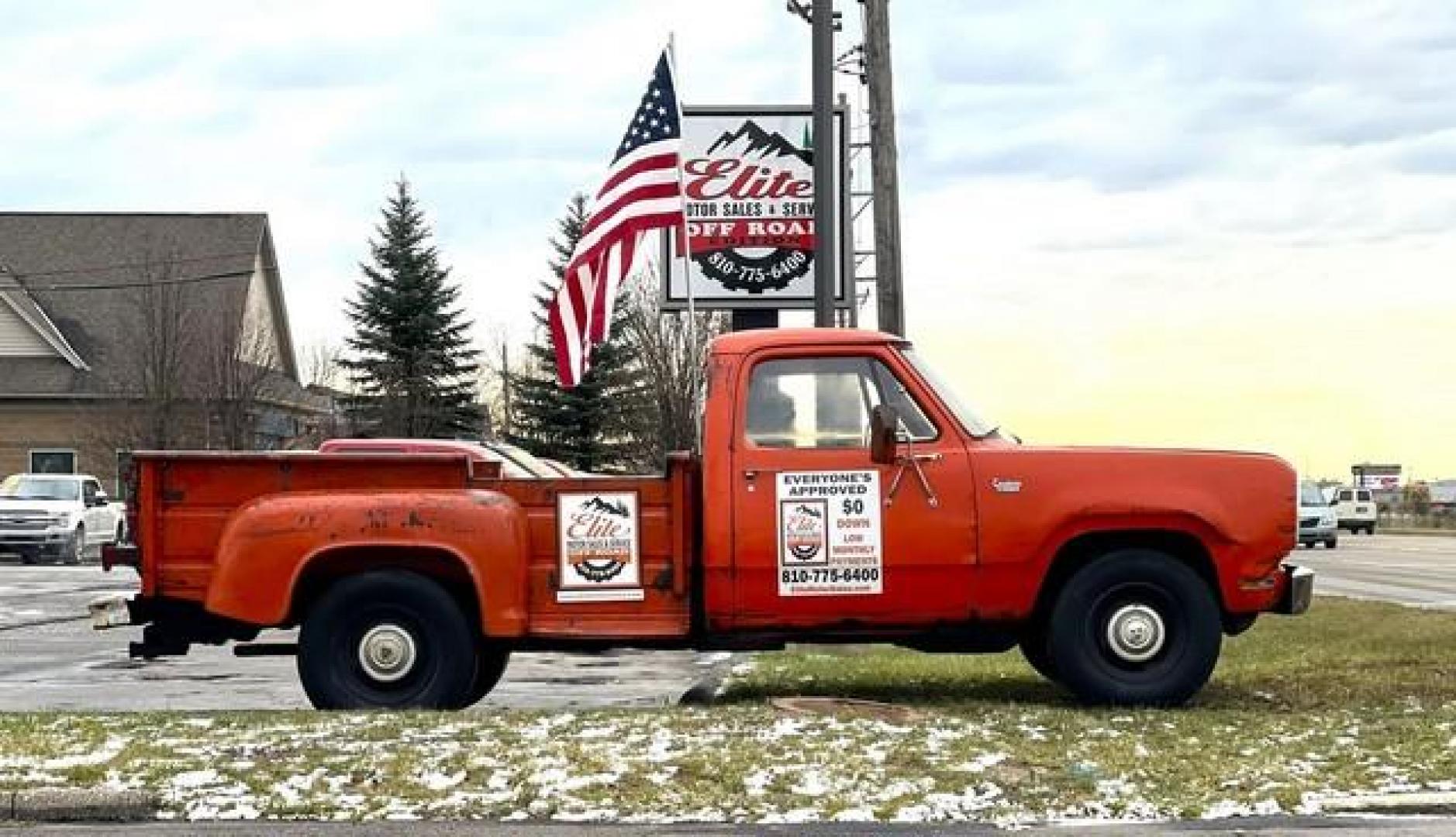 1974 ORANGE DODGE D200 (D23BE4S1529) with an 318 2 BARREL V8 engine, AUTOMATIC transmission, located at 14600 Frazho Road, Warren, MI, 48089, (586) 776-3400, 42.485996, -82.974220 - Photo#0