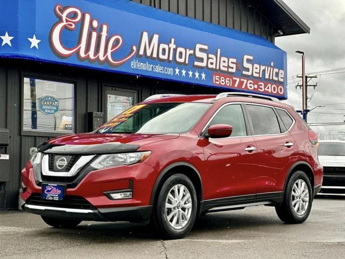 2017 RED NISSAN ROGUE (5N1AT2MT7HC) with an L4,2.5L(152 CID),DOHC engine, AUTOMATIC transmission, located at 14600 Frazho Road, Warren, MI, 48089, (586) 776-3400, 42.485996, -82.974220 - Photo#0