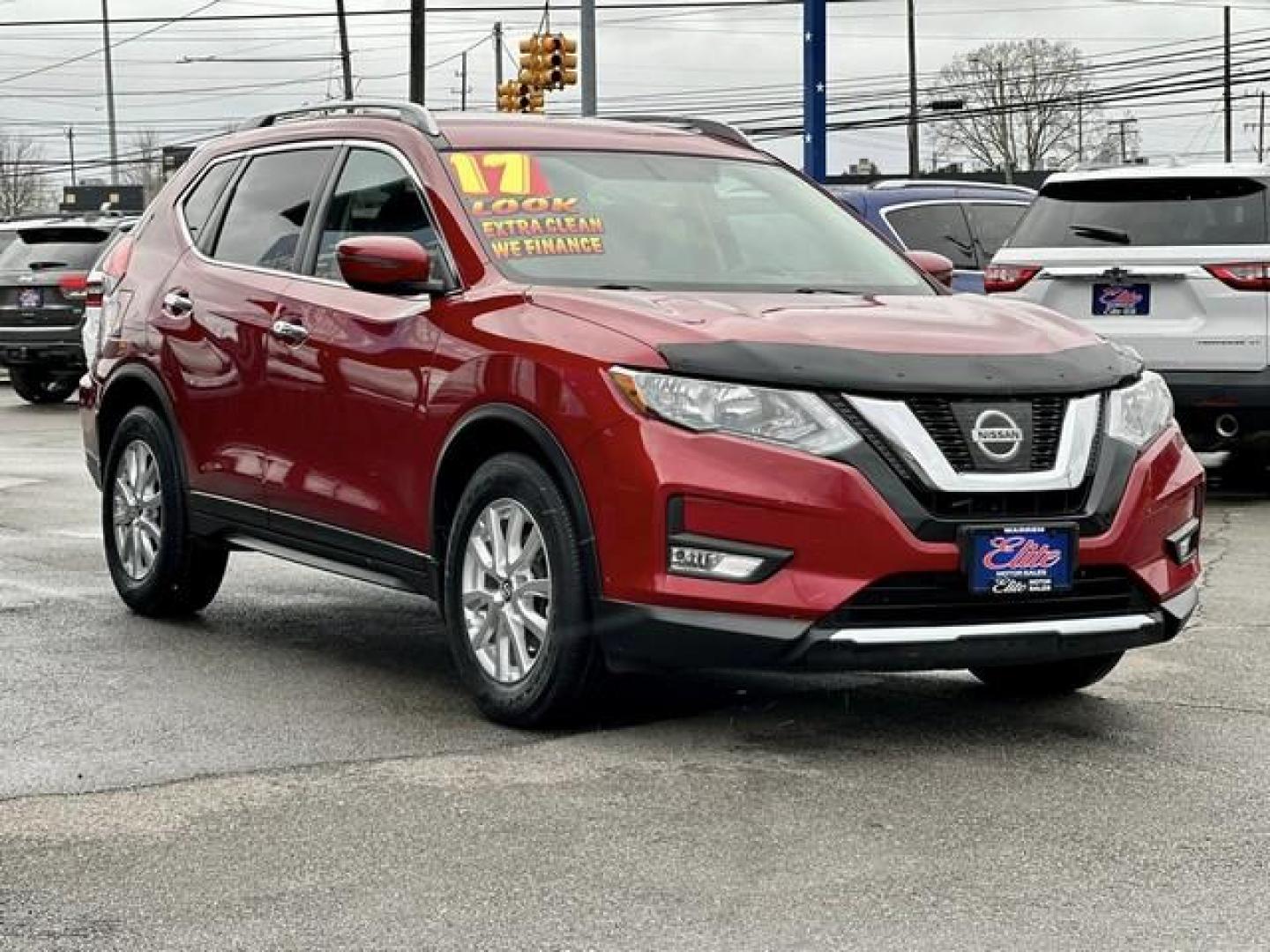 2017 RED NISSAN ROGUE (5N1AT2MT7HC) with an L4,2.5L(152 CID),DOHC engine, AUTOMATIC transmission, located at 14600 Frazho Road, Warren, MI, 48089, (586) 776-3400, 42.485996, -82.974220 - Photo#2