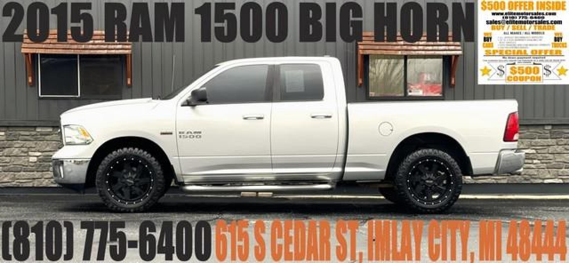 2015 SILVER RAM 1500 (1C6RR7GTXFS) with an V8,5.7L(345 CID),OHV engine, AUTOMATIC transmission, located at 14600 Frazho Road, Warren, MI, 48089, (586) 776-3400, 42.485996, -82.974220 - Photo#0