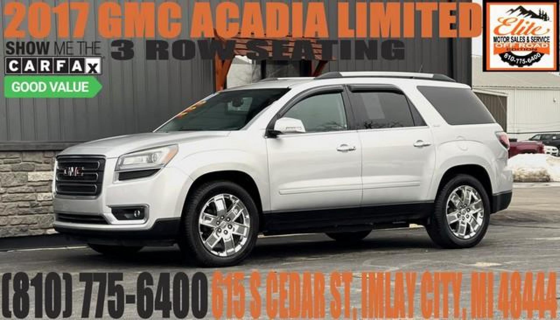 2017 SILVER GMC ACADIA LIMITED (1GKKRSKD8HJ) with an V6,3.6L(217 CID),DOHC engine, AUTOMATIC transmission, located at 14600 Frazho Road, Warren, MI, 48089, (586) 776-3400, 42.485996, -82.974220 - Photo#0