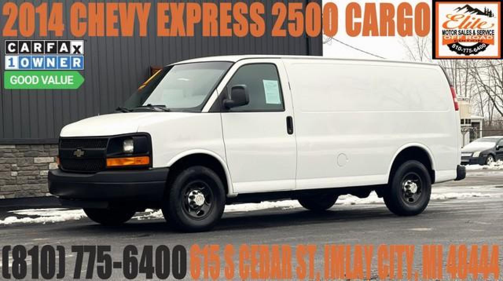 2014 WHITE CHEVROLET EXPRESS 2500 (1GCWGFBA8E1) with an V8,4.8L(294 CID),OHV engine, AUTOMATIC transmission, located at 14600 Frazho Road, Warren, MI, 48089, (586) 776-3400, 42.485996, -82.974220 - Photo#0