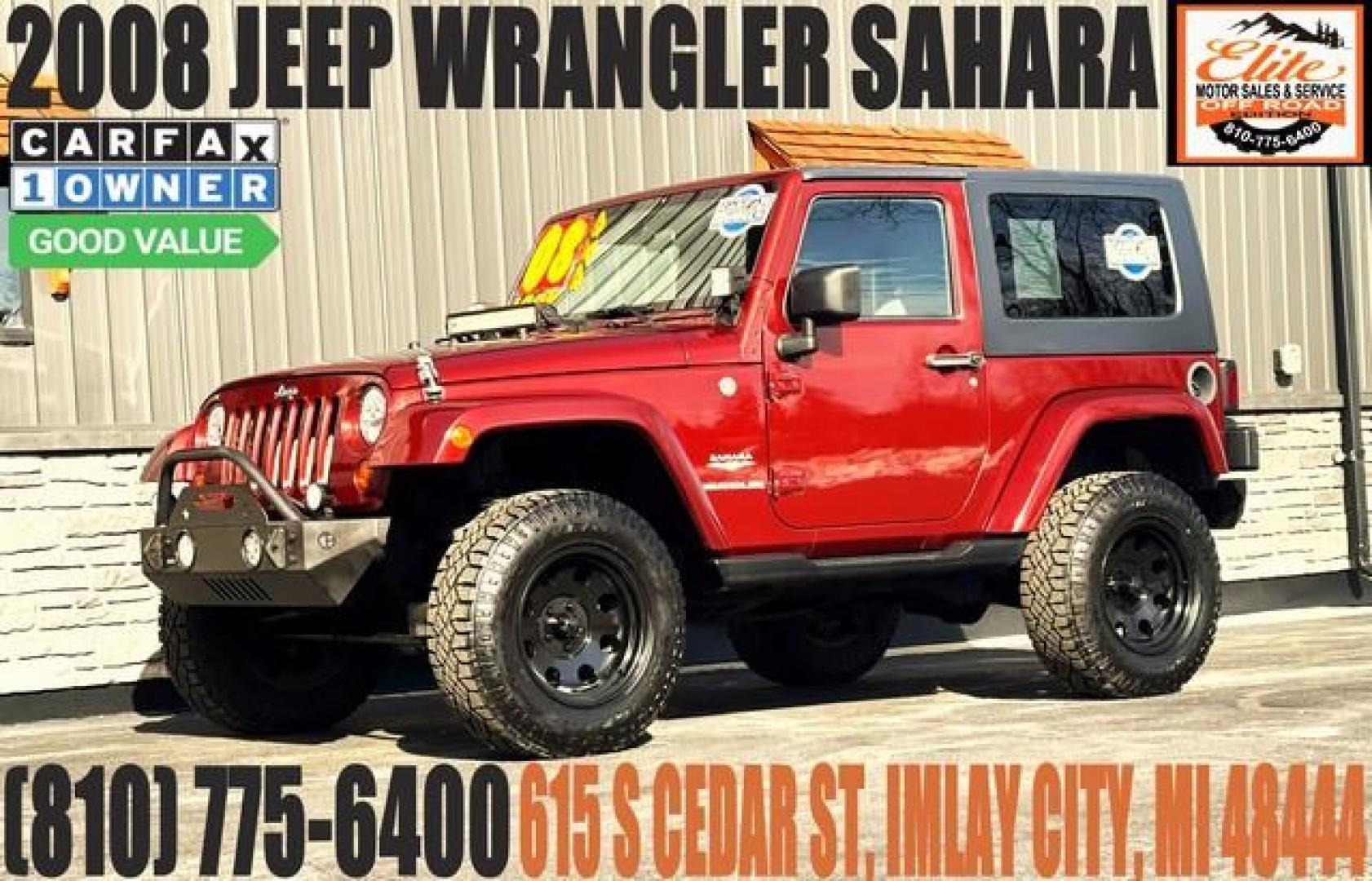 2008 RED ROCK JEEP WRANGLER (1J4FA54128L) with an V6,3.8L(231 CID),OHV engine, AUTOMATIC transmission, located at 14600 Frazho Road, Warren, MI, 48089, (586) 776-3400, 42.485996, -82.974220 - Photo#0