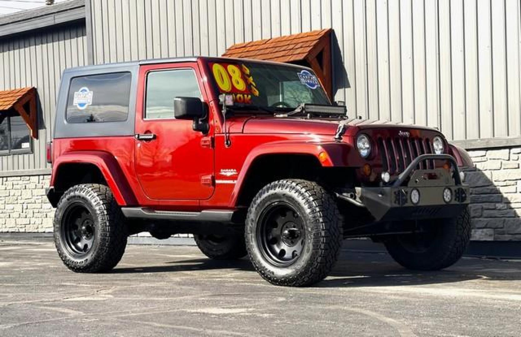 2008 RED ROCK JEEP WRANGLER (1J4FA54128L) with an V6,3.8L(231 CID),OHV engine, AUTOMATIC transmission, located at 14600 Frazho Road, Warren, MI, 48089, (586) 776-3400, 42.485996, -82.974220 - Photo#4