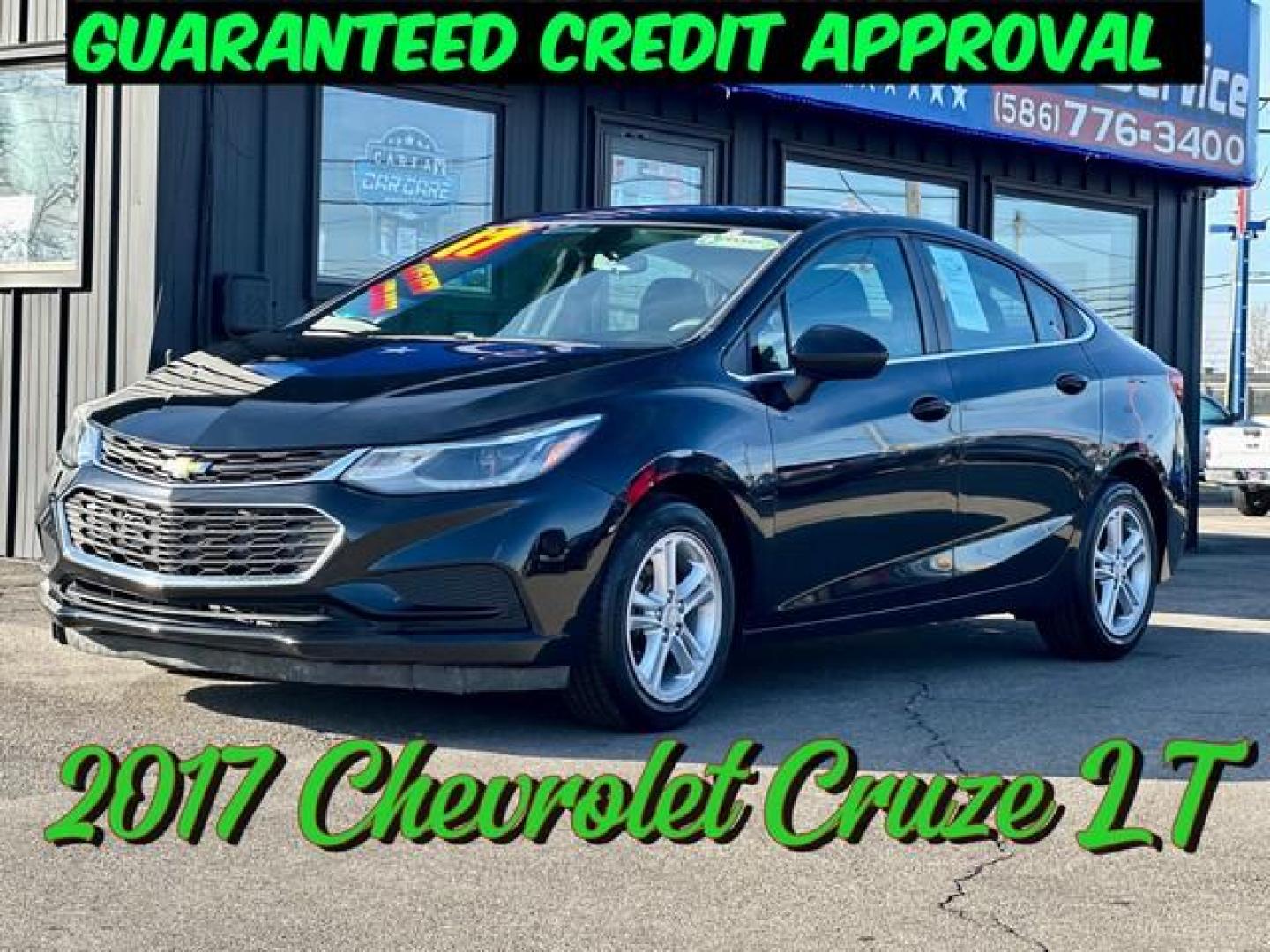 2017 BLACK CHEVROLET CRUZE (1G1BE5SM7H7) with an L4,1.4L(85 CID),DOHC engine, AUTOMATIC transmission, located at 14600 Frazho Road, Warren, MI, 48089, (586) 776-3400, 42.485996, -82.974220 - Photo#0