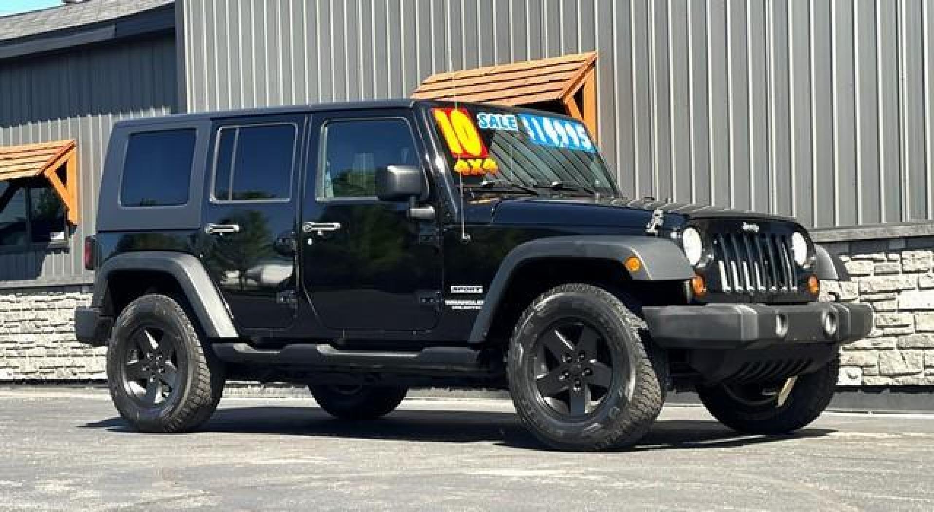 2010 BLACK /BLACK JEEP WRANGLER (1J4BA3H18AL) with an V6,3.8L(231 CID),OHV engine, AUTOMATIC transmission, located at 14600 Frazho Road, Warren, MI, 48089, (586) 776-3400, 42.485996, -82.974220 - Photo#3