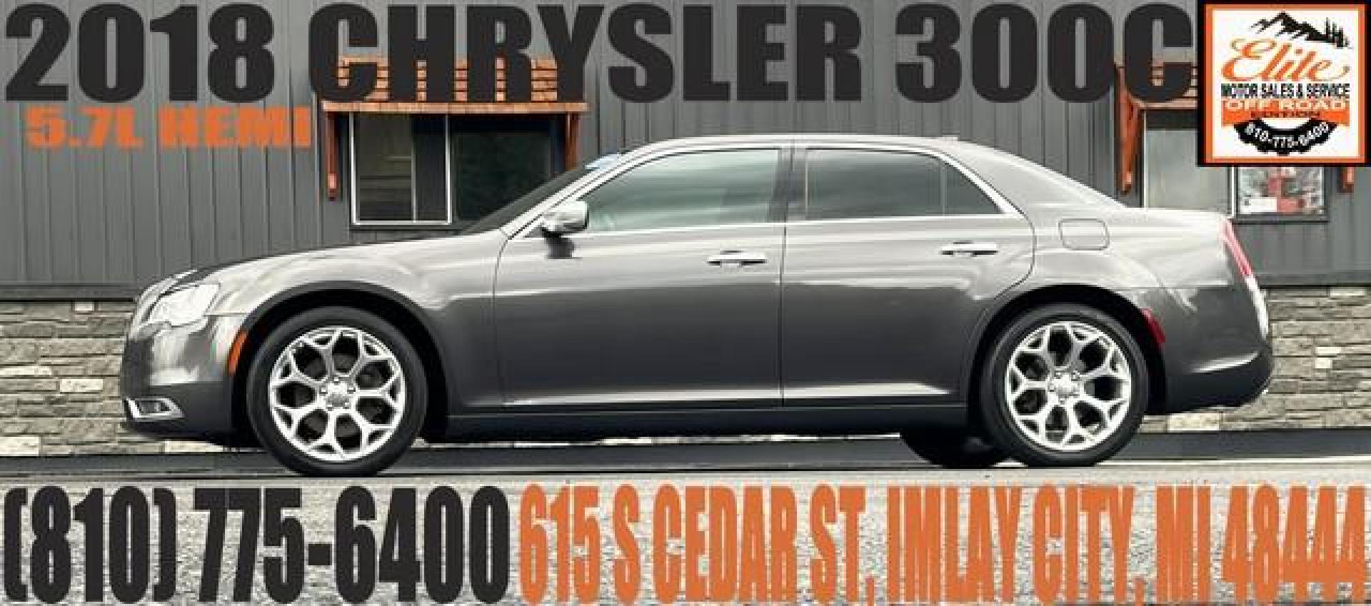 2018 GRANITE CHRYSTAL METALLIC CHRYSLER 300 (2C3CCAPT6JH) with an V8,5.7L(345 CID),OHV engine, AUTOMATIC transmission, located at 14600 Frazho Road, Warren, MI, 48089, (586) 776-3400, 42.485996, -82.974220 - Photo#0