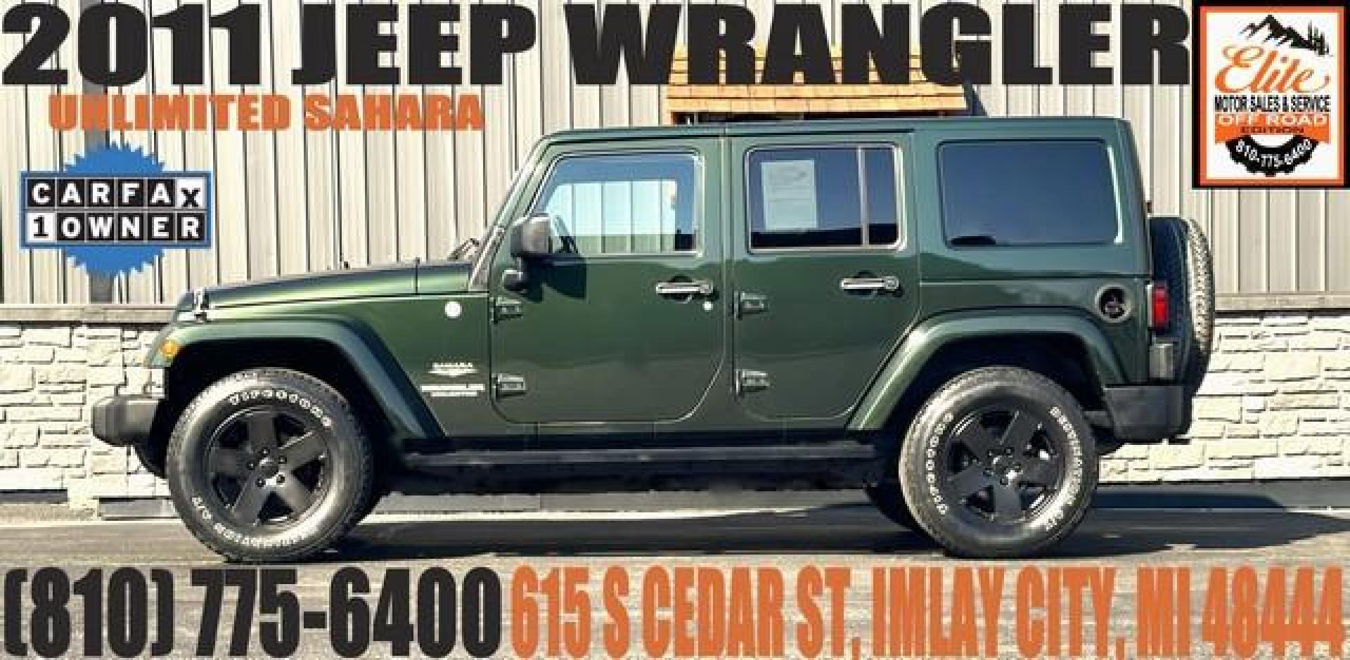 2011 GREEN PEARL JEEP WRANGLER (1J4BA5H17BL) with an V6,3.8L(231 CID),OHV engine, AUTOMATIC transmission, located at 14600 Frazho Road, Warren, MI, 48089, (586) 776-3400, 42.485996, -82.974220 - Photo#0