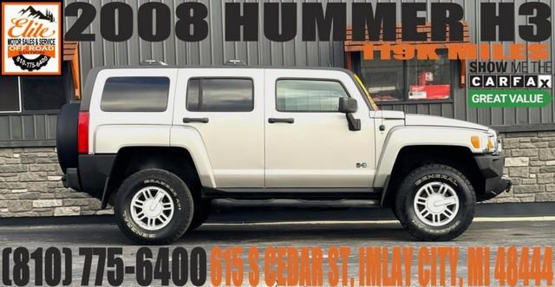 2008 PEWTER HUMMER H3 (5GTEN13E888) with an L5,3.7L(223 CID),DOHC engine, AUTOMATIC transmission, located at 14600 Frazho Road, Warren, MI, 48089, (586) 776-3400, 42.485996, -82.974220 - Photo#0