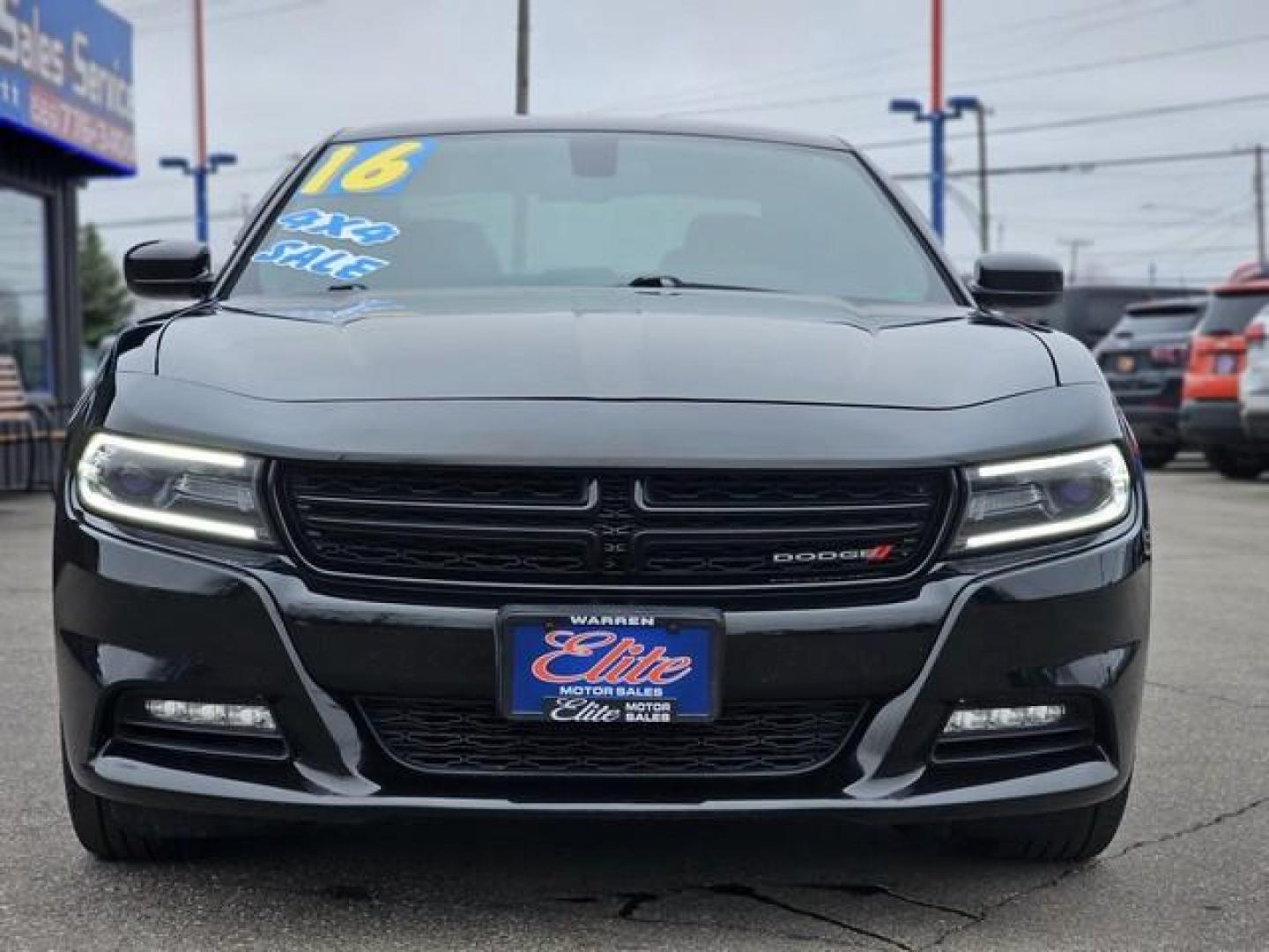 2016 BLACK DODGE CHARGER (2C3CDXJG7GH) with an V6,3.6L(220 CID),DOHC engine, AUTOMATIC transmission, located at 14600 Frazho Road, Warren, MI, 48089, (586) 776-3400, 42.485996, -82.974220 - Photo#1