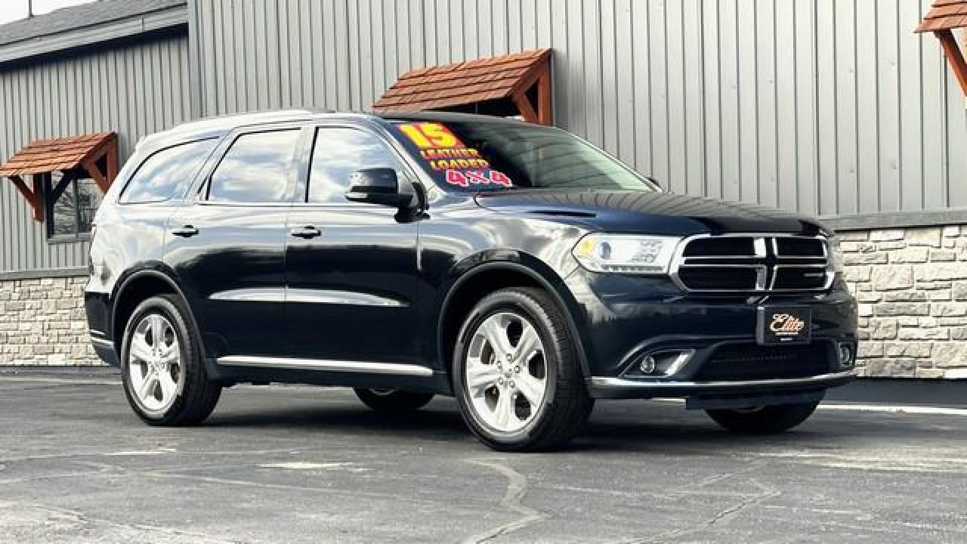 2015 BLACK DODGE DURANGO (1C4RDJDG7FC) with an V6,3.6L(220 CID),DOHC engine, AUTOMATIC transmission, located at 14600 Frazho Road, Warren, MI, 48089, (586) 776-3400, 42.485996, -82.974220 - Photo#2