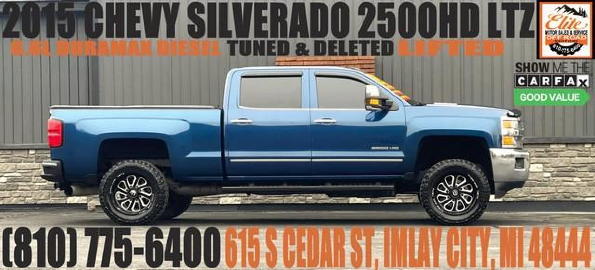 2015 BLUE CHEVROLET SILVERADO 2500 HD (1GC1KWE87FF) with an V8,6.6L(403 CID),OHV engine, AUTOMATIC transmission, located at 14600 Frazho Road, Warren, MI, 48089, (586) 776-3400, 42.485996, -82.974220 - Photo#0