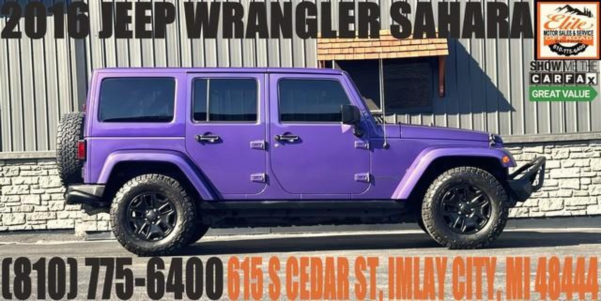 2016 XTREME PURPLE PEARL JEEP WRANGLER (1C4BJWEG4GL) with an V6,3.6L(220 CID),DOHC engine, AUTOMATIC transmission, located at 14600 Frazho Road, Warren, MI, 48089, (586) 776-3400, 42.485996, -82.974220 - Photo#0