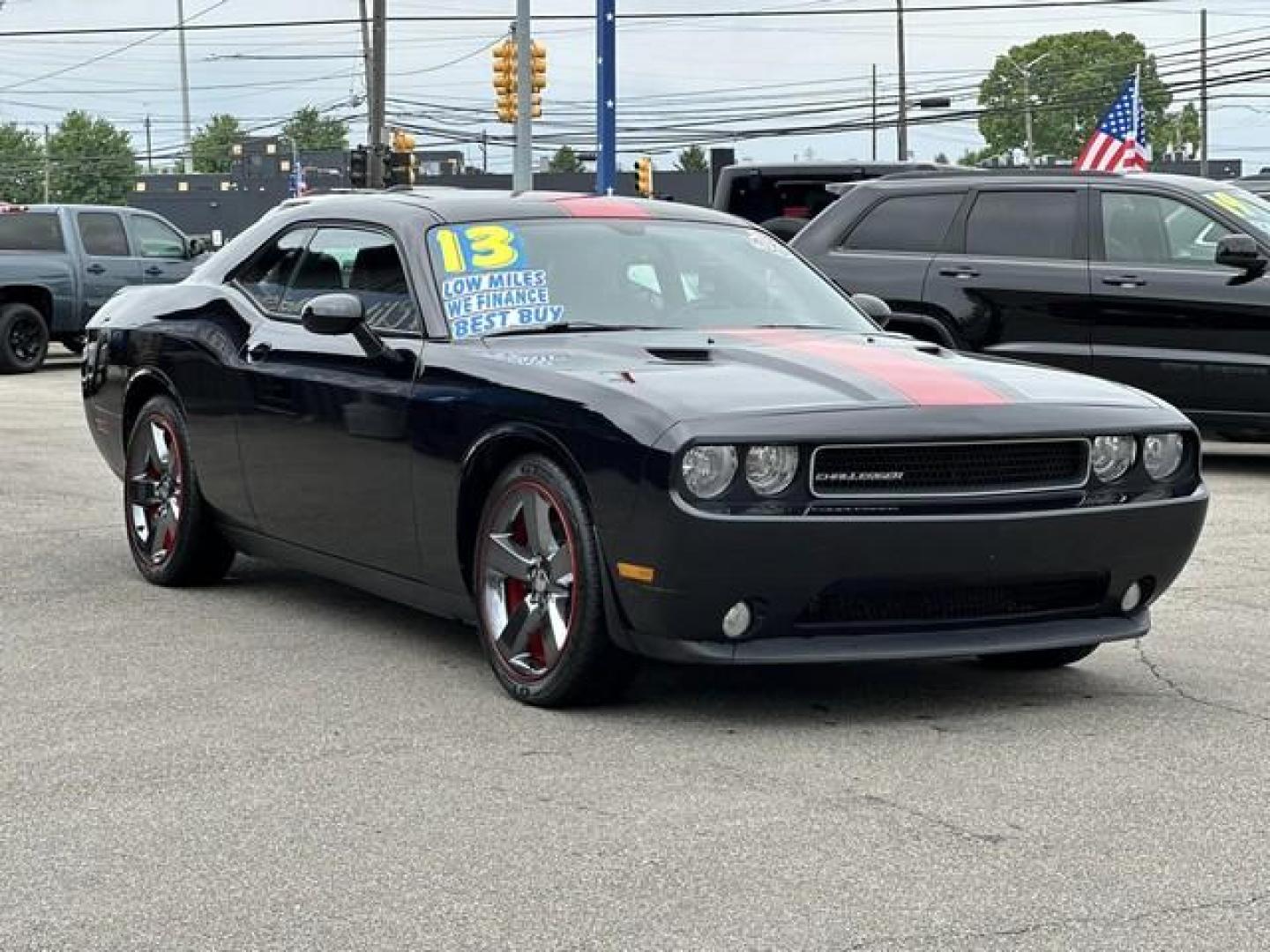 2013 BLACK DODGE CHALLENGER (2C3CDYAG6DH) with an V6,3.6L(220 CID),DOHC engine, AUTOMATIC transmission, located at 14600 Frazho Road, Warren, MI, 48089, (586) 776-3400, 42.485996, -82.974220 - Photo#2