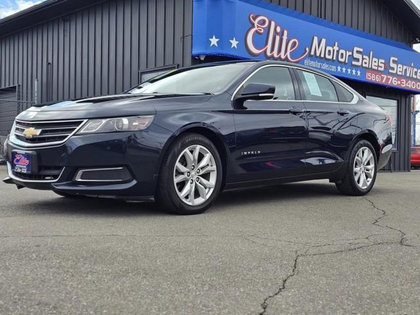 2017 BLUE CHEVROLET IMPALA (2G1105SA1H9) with an L4,2.5L(153 CID),DOHC engine, AUTOMATIC transmission, located at 14600 Frazho Road, Warren, MI, 48089, (586) 776-3400, 42.485996, -82.974220 - Photo#0