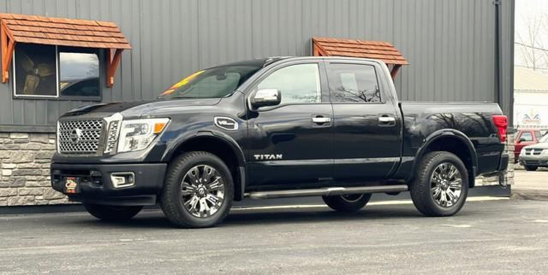 2017 BLACK NISSAN TITAN (1N6AA1E59HN) with an V8,5.6L( CID),DOHC engine, AUTOMATIC transmission, located at 14600 Frazho Road, Warren, MI, 48089, (586) 776-3400, 42.485996, -82.974220 - Photo#1