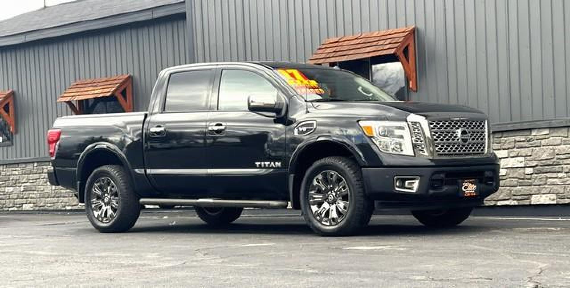 2017 BLACK NISSAN TITAN (1N6AA1E59HN) with an V8,5.6L( CID),DOHC engine, AUTOMATIC transmission, located at 14600 Frazho Road, Warren, MI, 48089, (586) 776-3400, 42.485996, -82.974220 - Photo#2