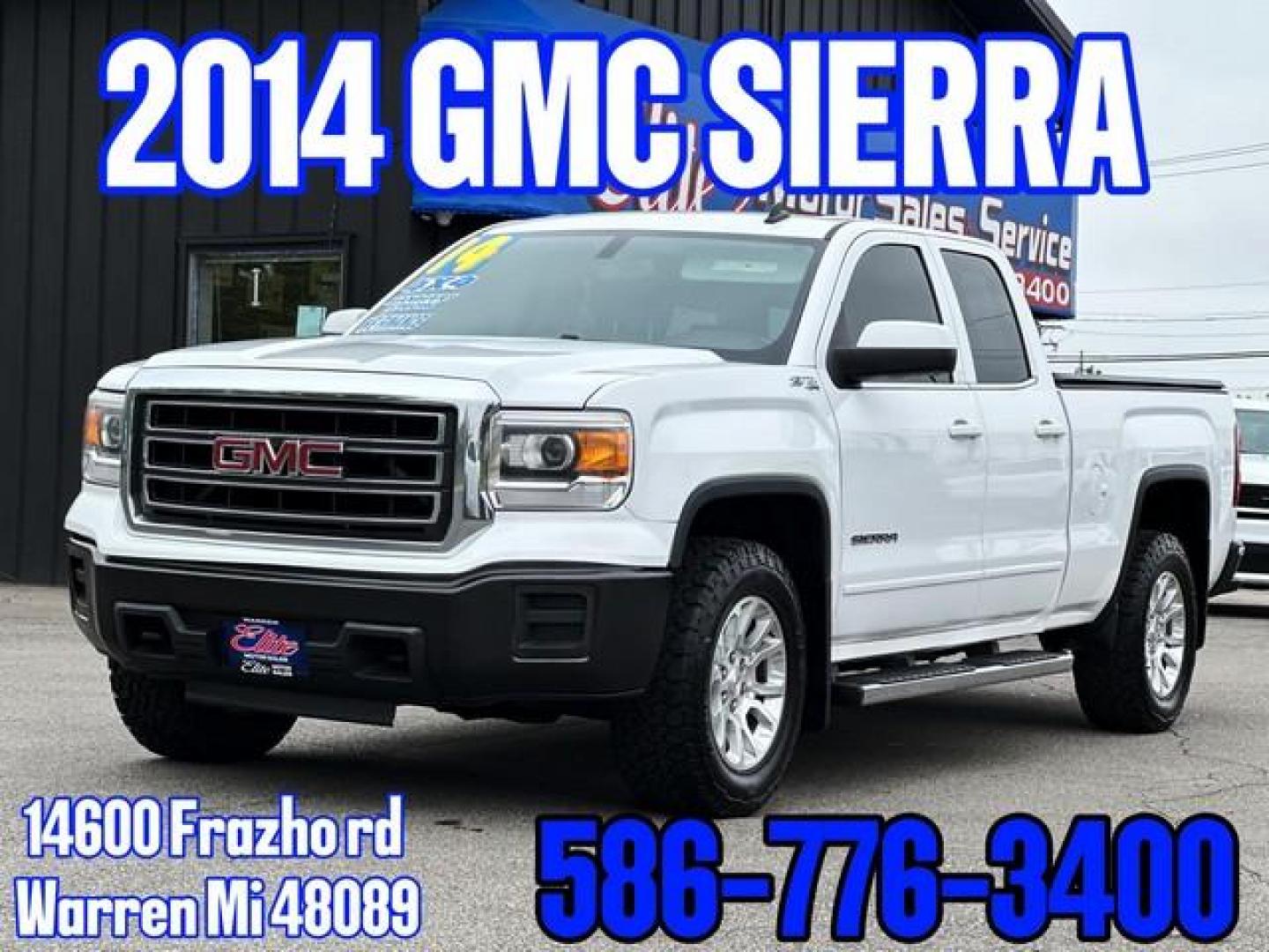 2014 WHITE GMC SIERRA 1500 (1GTV2UEH2EZ) with an V6,4.3L(262 CID),OHV engine, AUTOMATIC transmission, located at 14600 Frazho Road, Warren, MI, 48089, (586) 776-3400, 42.485996, -82.974220 - Photo#0