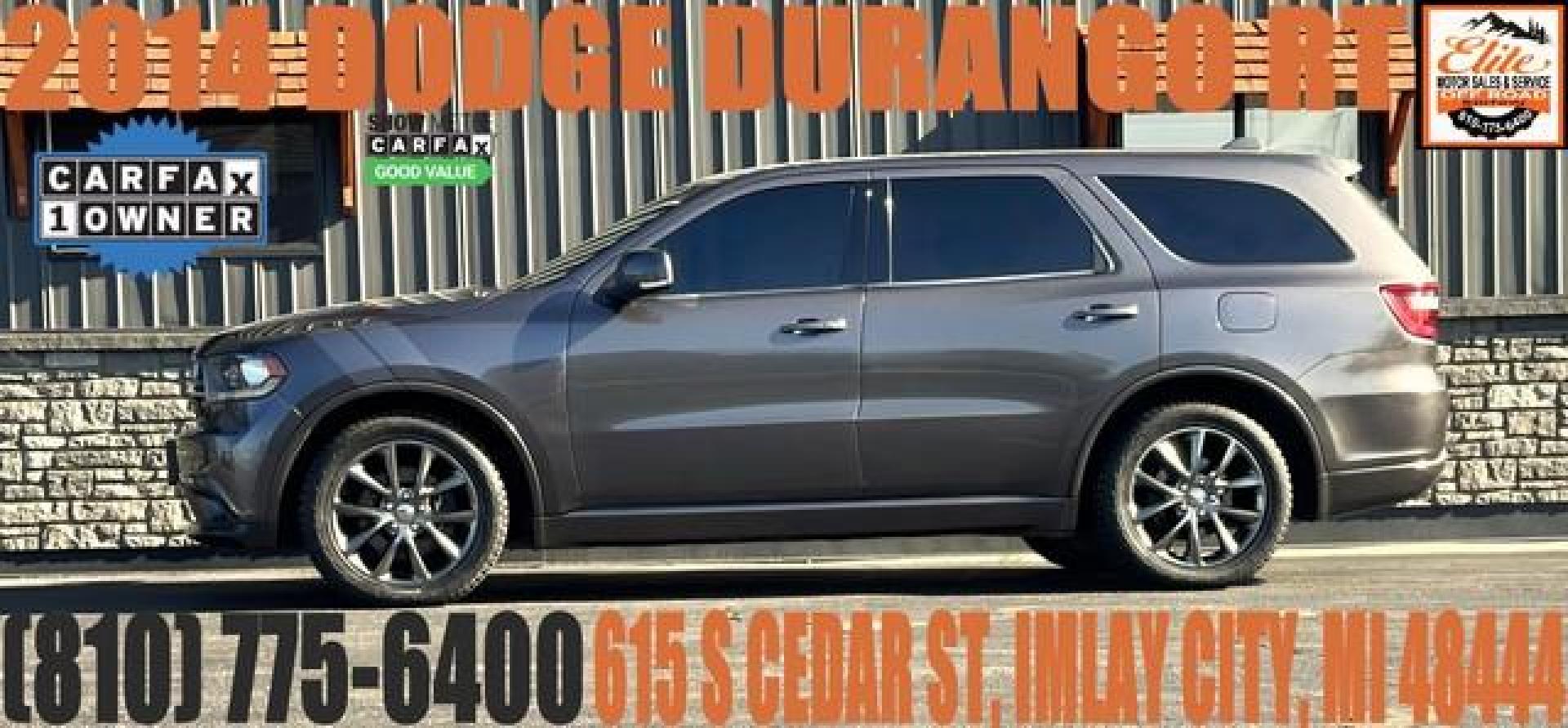 2014 GREY DODGE DURANGO (1C4SDJCT6EC) with an V8,5.7L(345 CID),OHV engine, AUTOMATIC transmission, located at 14600 Frazho Road, Warren, MI, 48089, (586) 776-3400, 42.485996, -82.974220 - Photo#0