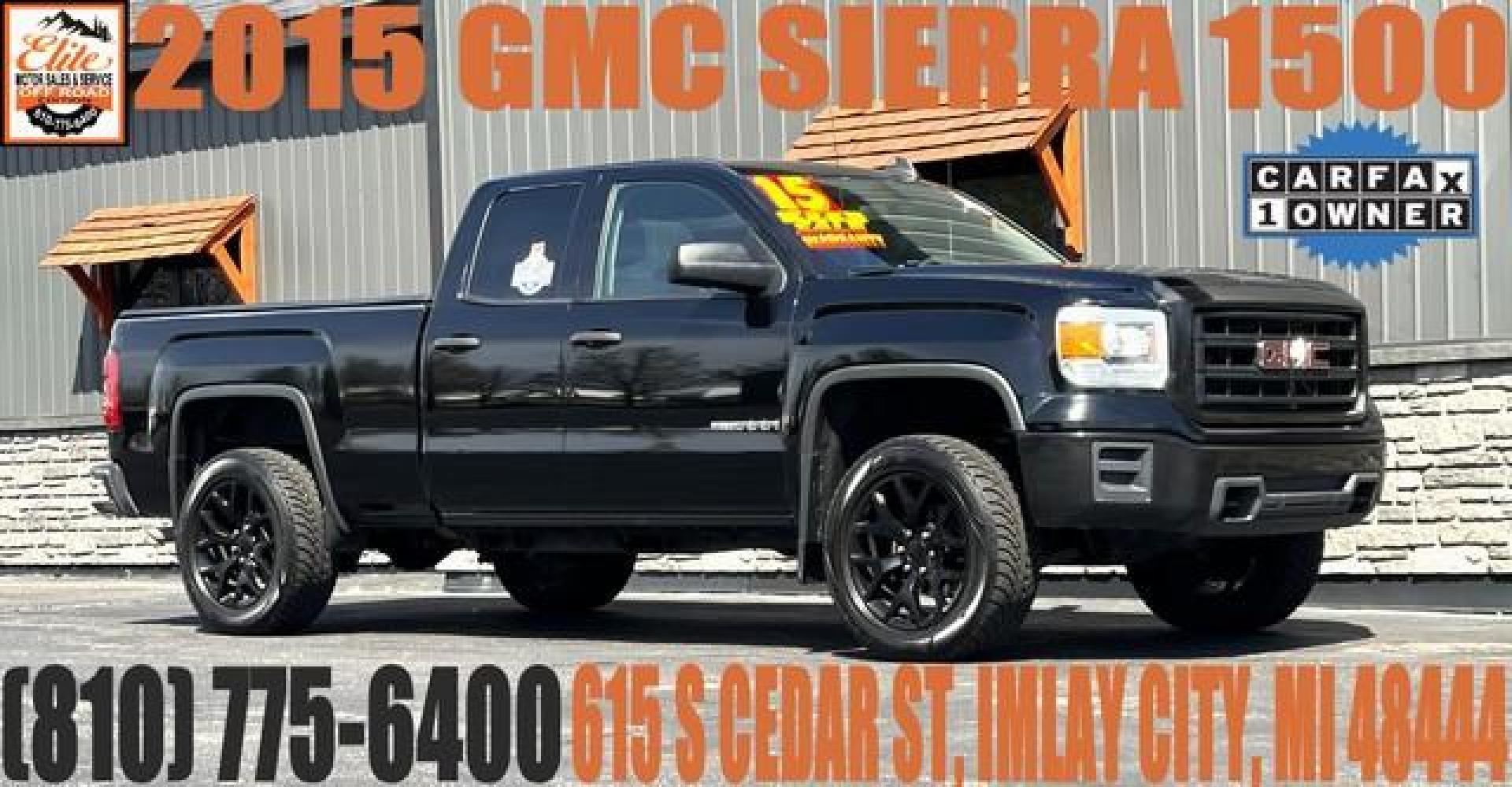 2015 BLACK GMC SIERRA 1500 (1GTV2TEC5FZ) with an V8,5.3L(325 CID),OHV engine, AUTOMATIC transmission, located at 14600 Frazho Road, Warren, MI, 48089, (586) 776-3400, 42.485996, -82.974220 - Photo#0