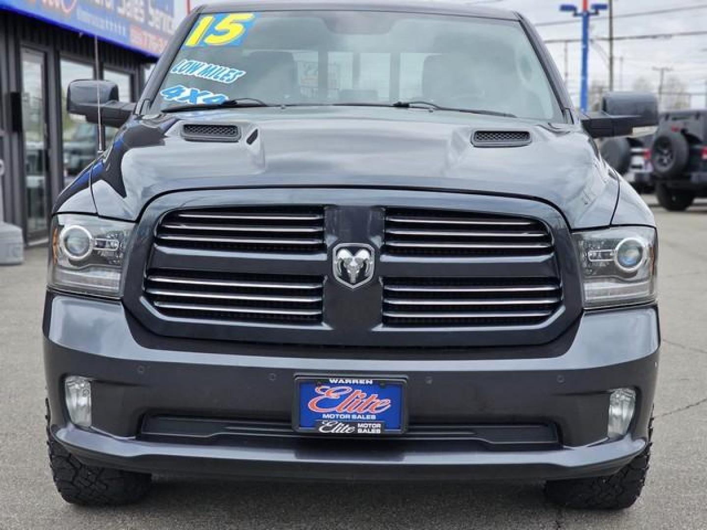 2015 BLACK RAM 1500 (1C6RR7MT2FS) with an V8,5.7L(345 CID),OHV engine, AUTOMATIC transmission, located at 14600 Frazho Road, Warren, MI, 48089, (586) 776-3400, 42.485996, -82.974220 - Photo#1