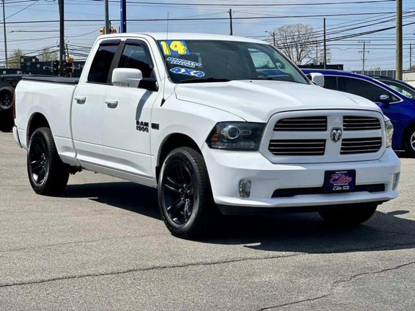 2014 WHITE RAM 1500 (1C6RR7HT9ES) with an V8,5.7L(345 CID),OHV engine, located at 14600 Frazho Road, Warren, MI, 48089, (586) 776-3400, 42.485996, -82.974220 - Photo#0