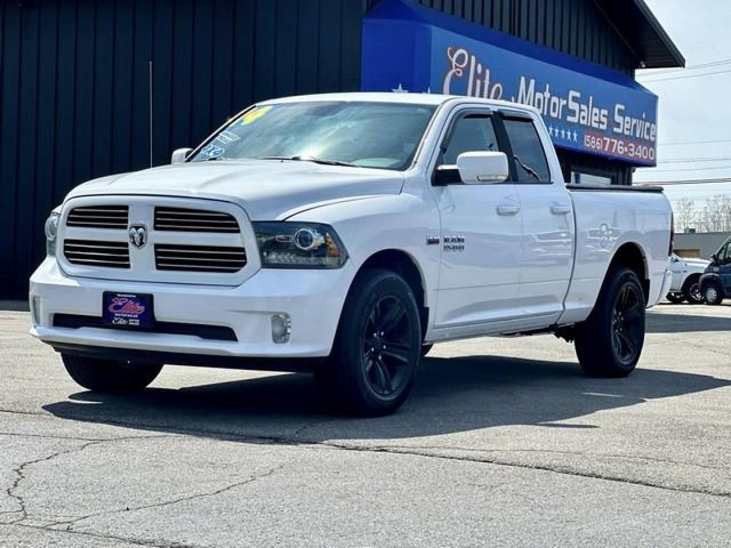 2014 WHITE RAM 1500 (1C6RR7HT9ES) with an V8,5.7L(345 CID),OHV engine, located at 14600 Frazho Road, Warren, MI, 48089, (586) 776-3400, 42.485996, -82.974220 - Photo#2