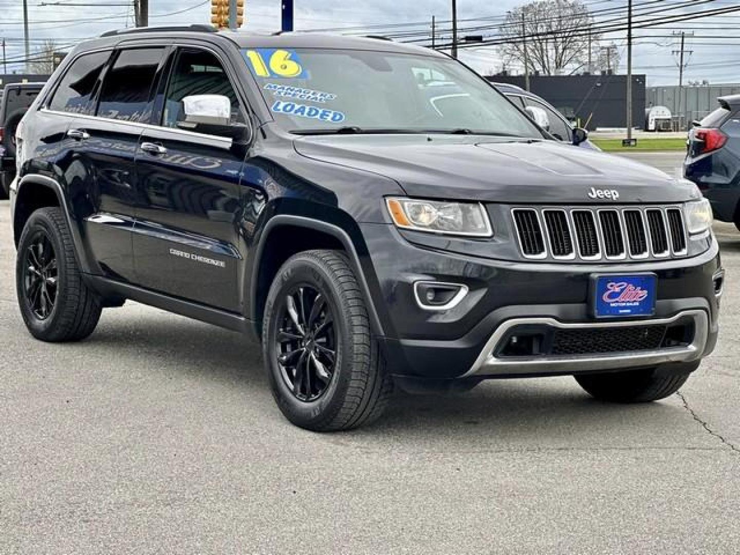 2016 BLACK JEEP GRAND CHEROKEE (1C4RJFBG2GC) with an V6,3.6L(220 CID),DOHC engine, located at 14600 Frazho Road, Warren, MI, 48089, (586) 776-3400, 42.485996, -82.974220 - Photo#2