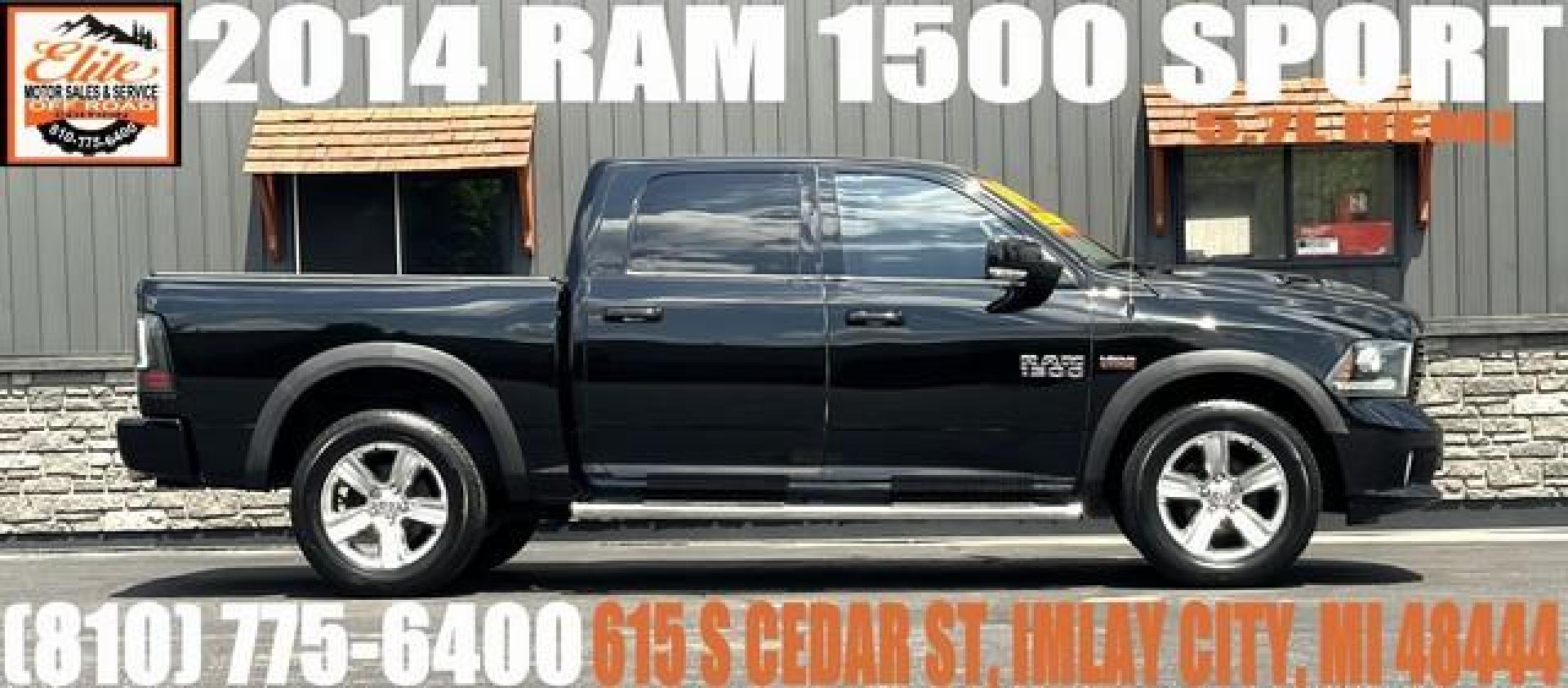 2014 BLACK RAM 1500 (1C6RR7MT1ES) with an V8,5.7L(345 CID),OHV engine, AUTOMATIC transmission, located at 14600 Frazho Road, Warren, MI, 48089, (586) 776-3400, 42.485996, -82.974220 - Photo#0