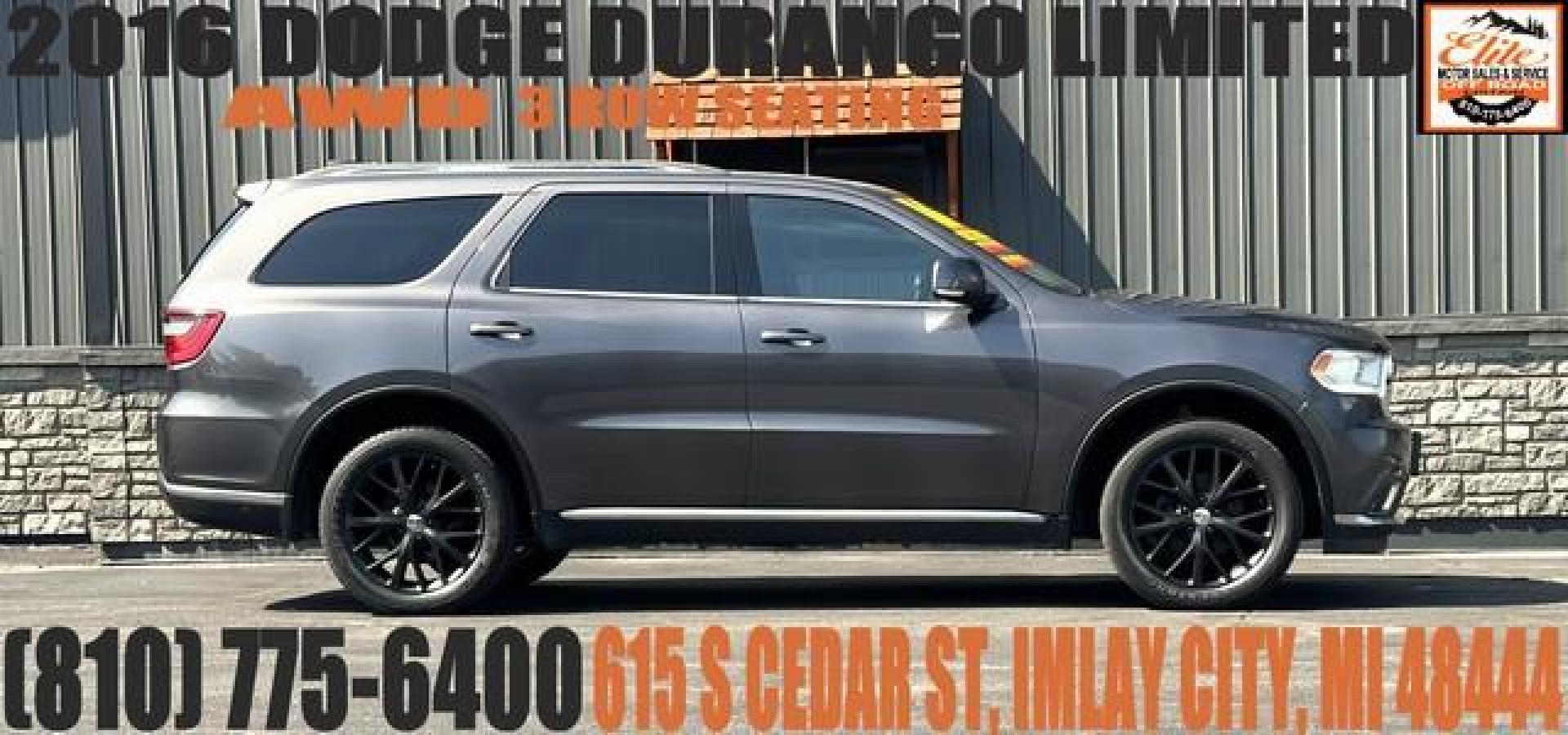 2016 GRAY DODGE DURANGO (1C4RDJDG7GC) with an V6,3.6L(220 CID),DOHC engine, AUTOMATIC transmission, located at 14600 Frazho Road, Warren, MI, 48089, (586) 776-3400, 42.485996, -82.974220 - Photo#0