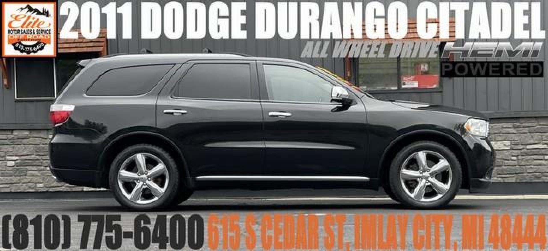 2011 BLACK DODGE DURANGO (1D4SE5GT9BC) with an V8,5.7L(345 CID),OHV engine, AUTOMATIC transmission, located at 14600 Frazho Road, Warren, MI, 48089, (586) 776-3400, 42.485996, -82.974220 - Photo#0