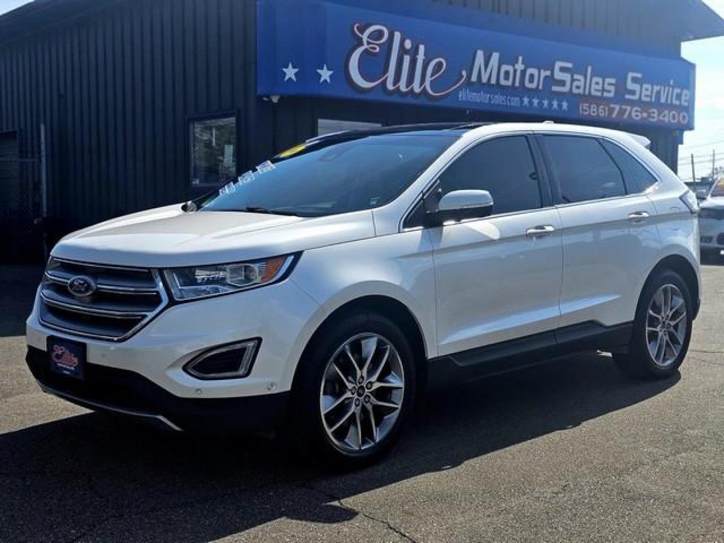 2016 WHITE PLATINUM TRI COAT FORD EDGE (2FMPK4K83GB) with an V6,3.5L(213 CID),DOHC engine, AUTOMATIC transmission, located at 14600 Frazho Road, Warren, MI, 48089, (586) 776-3400, 42.485996, -82.974220 - Photo#0