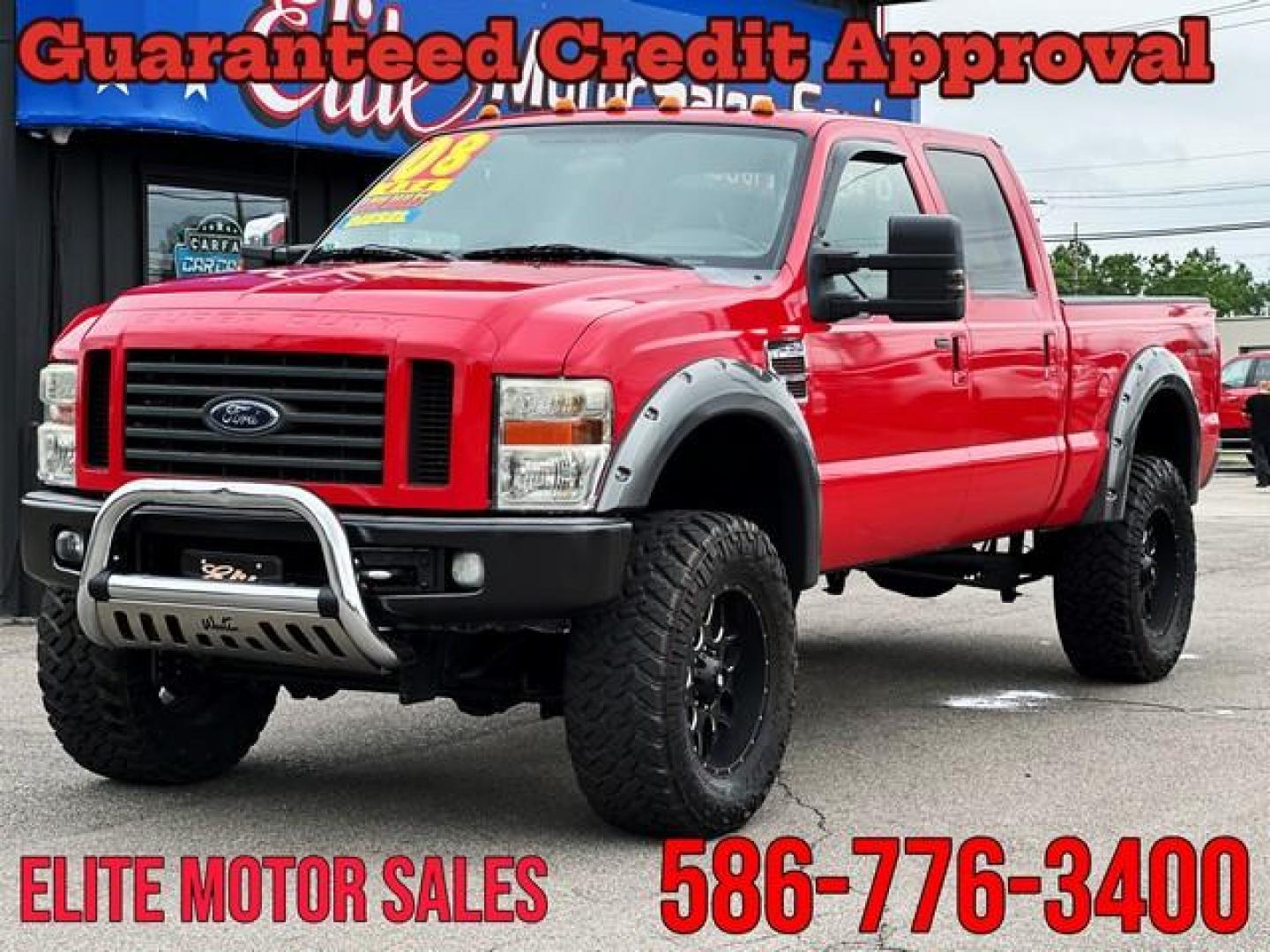 2008 RED FORD F-250 SUPER DUTY (1FTSW21R68E) with an V8,6.4L(391 CID),OHV engine, AUTOMATIC transmission, located at 14600 Frazho Road, Warren, MI, 48089, (586) 776-3400, 42.485996, -82.974220 - Photo#0