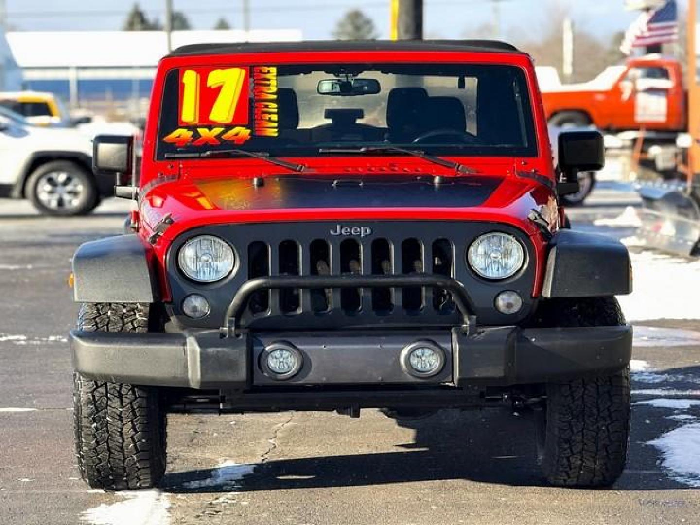 2017 RED JEEP WRANGLER (1C4AJWAG0HL) with an V6,3.6L(220 CID),DOHC engine, MANUAL transmission, located at 14600 Frazho Road, Warren, MI, 48089, (586) 776-3400, 42.485996, -82.974220 - Photo#4