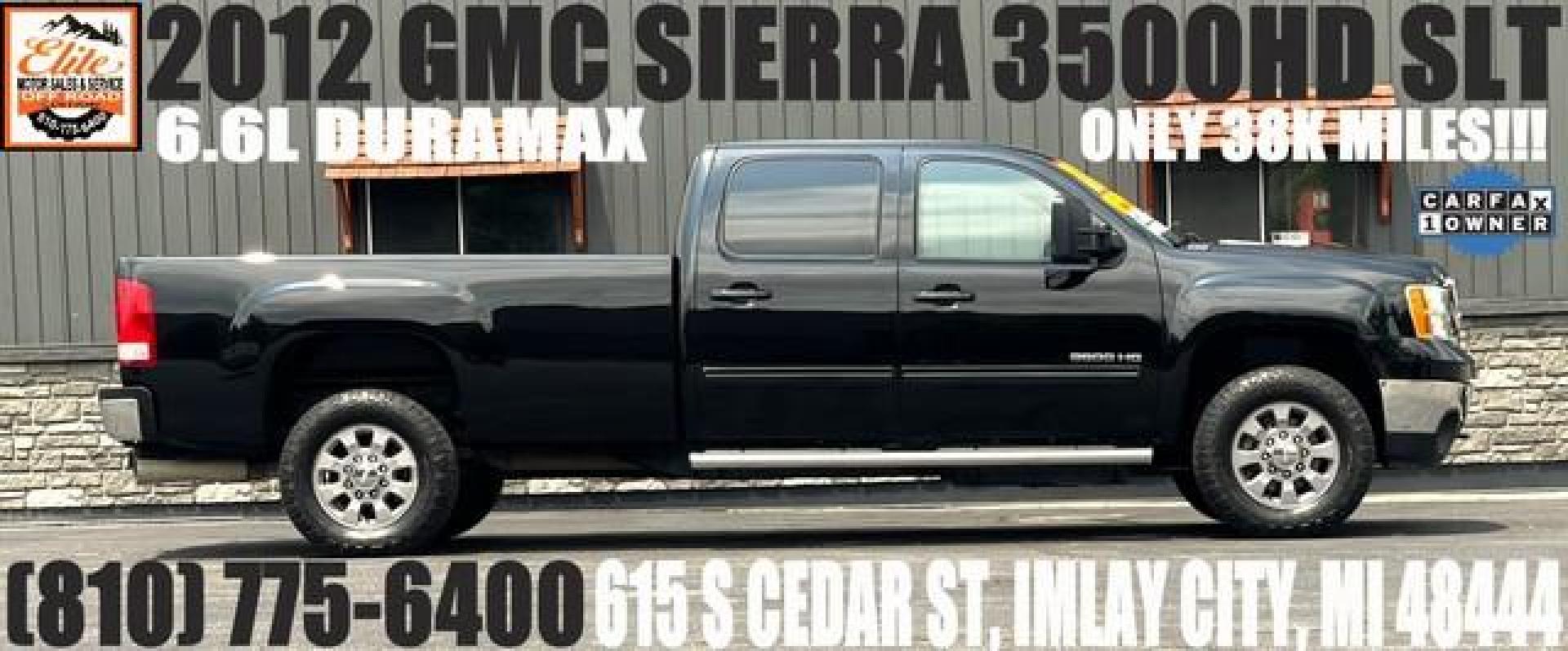 2012 BLACK GMC SIERRA 3500 HD (1GT424C85CF) with an V8,6.6L(403 CID),OHV engine, AUTOMATIC transmission, located at 14600 Frazho Road, Warren, MI, 48089, (586) 776-3400, 42.485996, -82.974220 - Photo#0