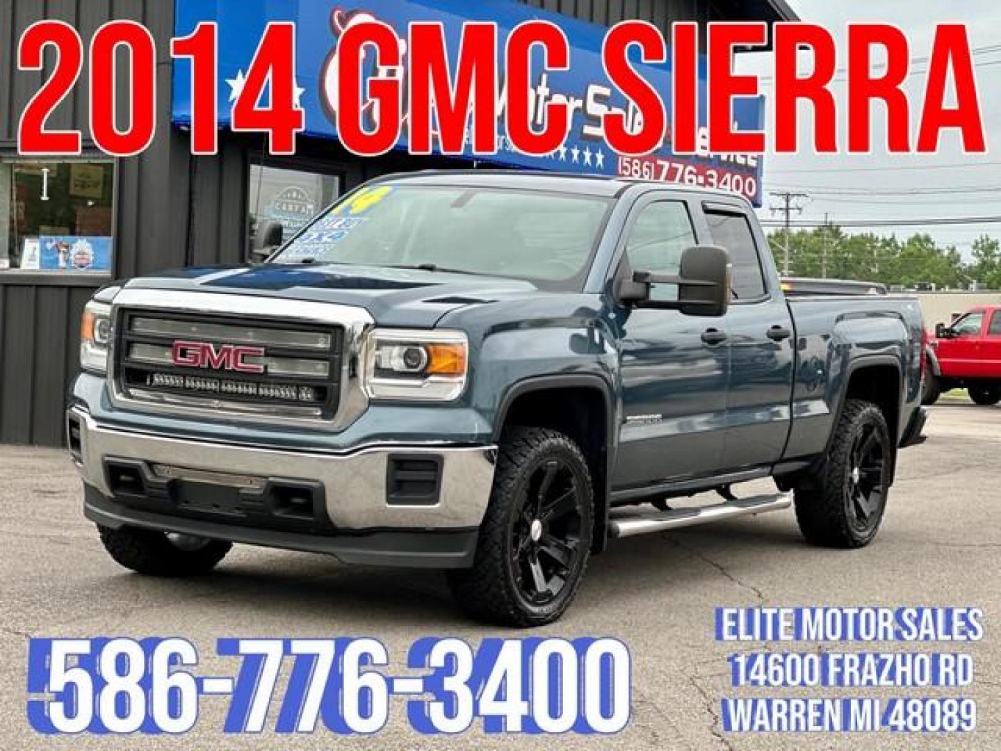 2014 BLUE GMC SIERRA 1500 (1GTV2TEC7EZ) with an V8,5.3L(325 CID),OHV engine, AUTOMATIC transmission, located at 14600 Frazho Road, Warren, MI, 48089, (586) 776-3400, 42.485996, -82.974220 - Photo#0