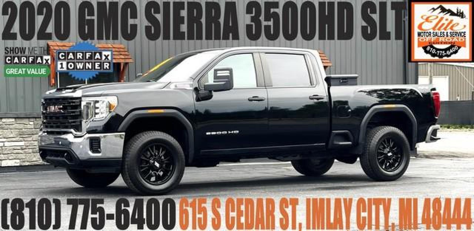 2020 BLACK GMC SIERRA 3500 HD (1GT49SE79LF) with an V8,6.6L(401 CID), engine, AUTOMATIC transmission, located at 14600 Frazho Road, Warren, MI, 48089, (586) 776-3400, 42.485996, -82.974220 - Photo#0