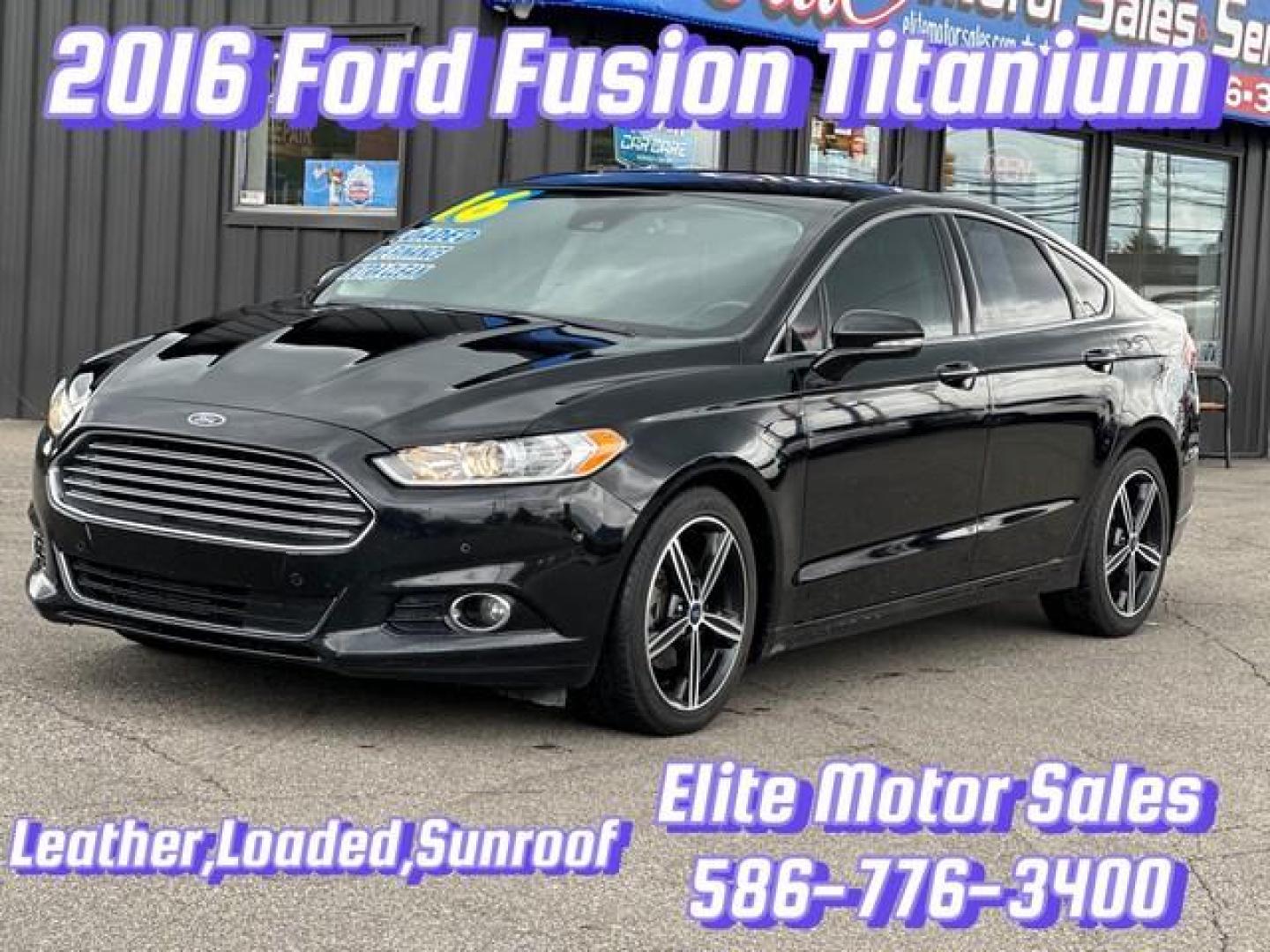 2016 BLACK FORD FUSION (3FA6P0D99GR) with an L4,2.0L(122 CID),DOHC engine, AUTOMATIC transmission, located at 14600 Frazho Road, Warren, MI, 48089, (586) 776-3400, 42.485996, -82.974220 - Photo#0