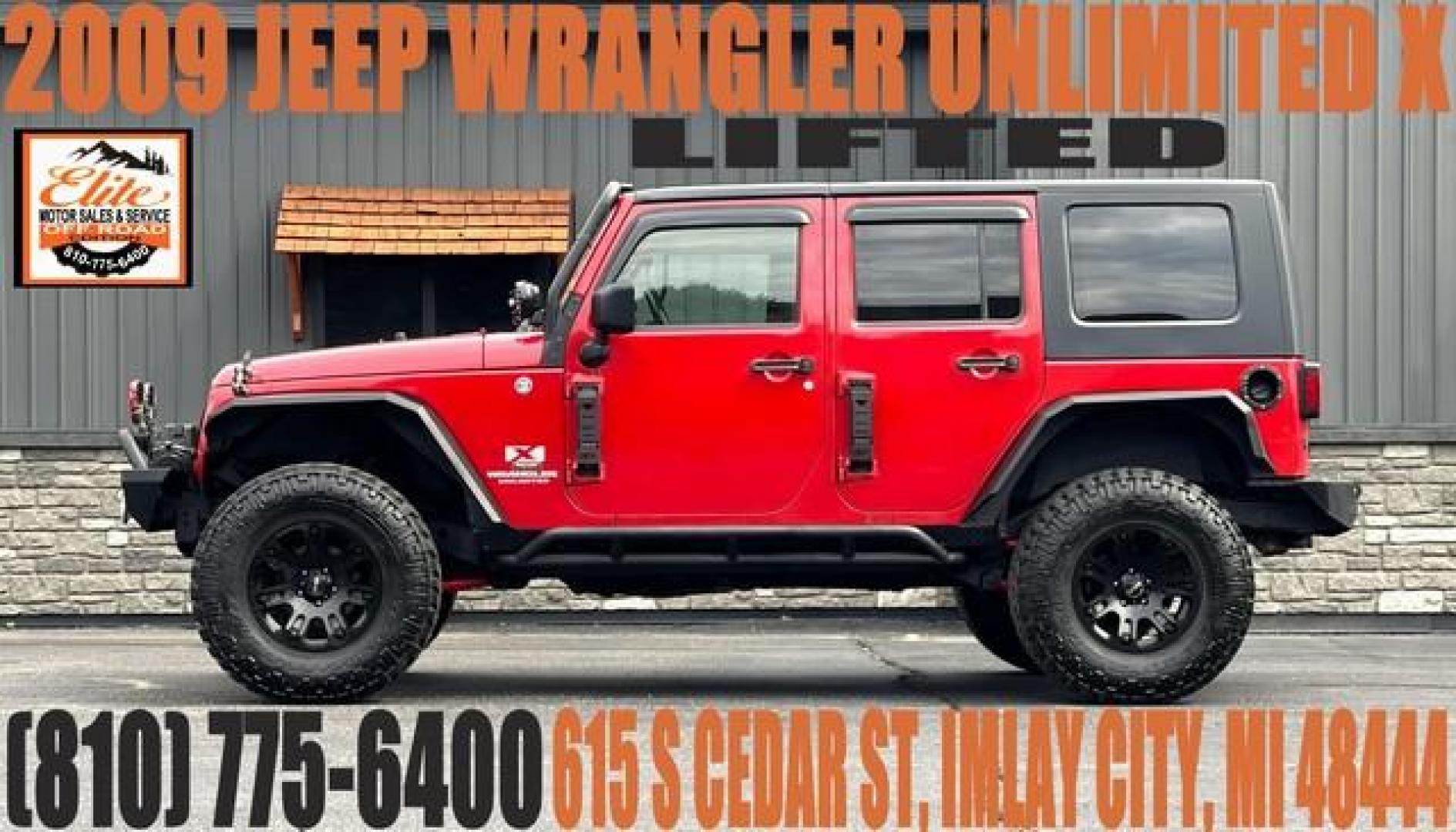 2009 RED JEEP WRANGLER (1J4GA39179L) with an V6,3.8L(231 CID),OHV engine, MANUAL transmission, located at 14600 Frazho Road, Warren, MI, 48089, (586) 776-3400, 42.485996, -82.974220 - Photo#0