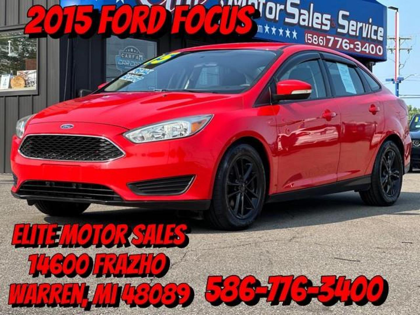 2015 RED FORD FOCUS (1FADP3F24FL) with an L4,2.0L(122 CID),DOHC engine, AUTOMATIC transmission, located at 14600 Frazho Road, Warren, MI, 48089, (586) 776-3400, 42.485996, -82.974220 - Photo#0