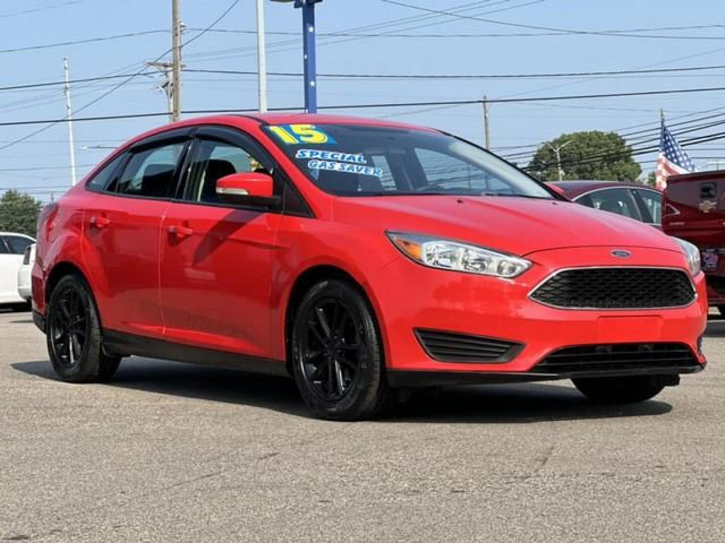 2015 RED FORD FOCUS (1FADP3F24FL) with an L4,2.0L(122 CID),DOHC engine, AUTOMATIC transmission, located at 14600 Frazho Road, Warren, MI, 48089, (586) 776-3400, 42.485996, -82.974220 - Photo#2